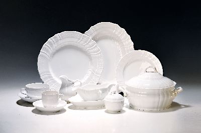 Image coffee- and Dinner set, KPM Berlin, white, Neuosier, porcelain, white, 10 coffee cups ...