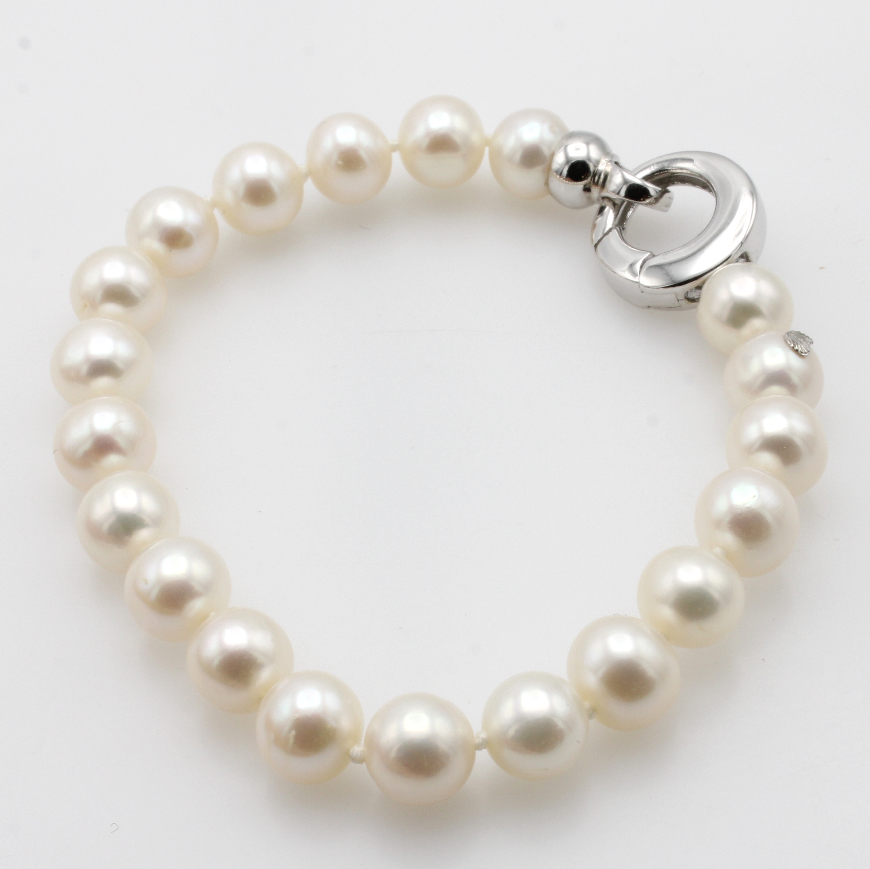 Image 27019251 - Armband mit Süßwasserzuchtperlen, Schließe 925er Silber, z.T. rhod., weiße Perlen, ...