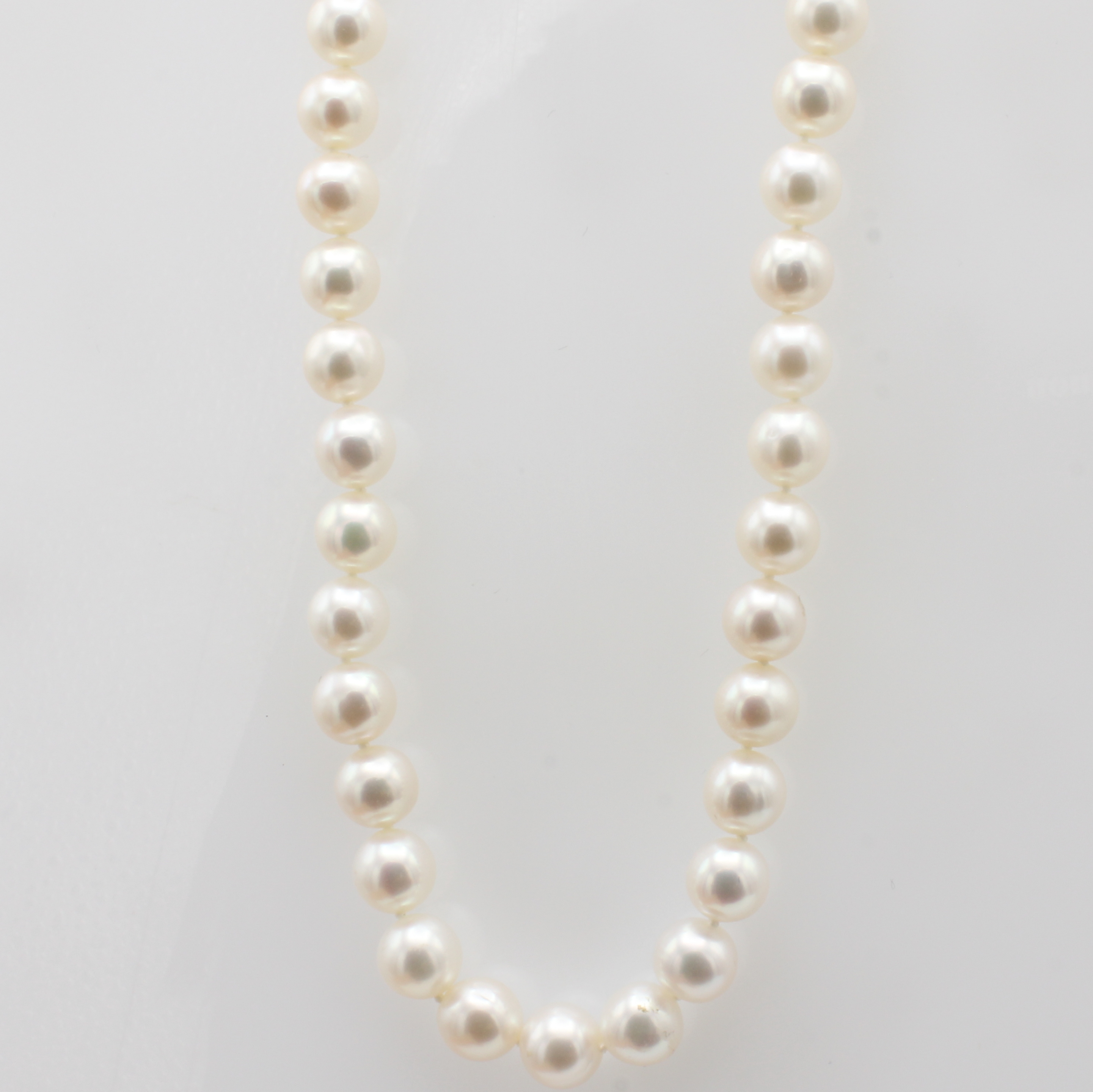 Image 27019361 - Süßwasserzuchtperlenkette, Schließe WG 585/ 000, weiße Perlen, D. ca 8-9 mm, L. ca. ...