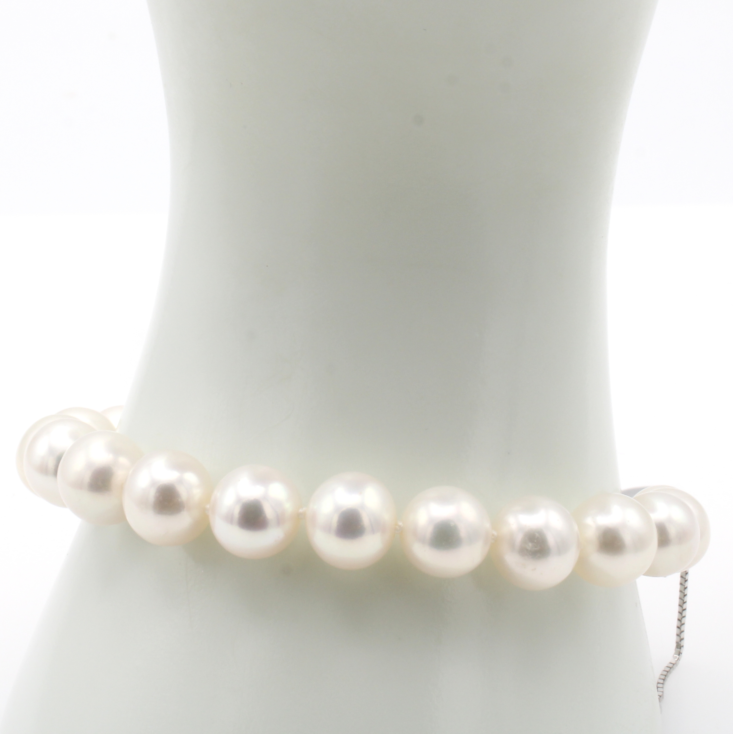 Image 27019451 - Armband mit Süßwasserzuchtperlen, WG 585/000, weiße Perlen, D. ca. 9-10 mm, L. durch ...