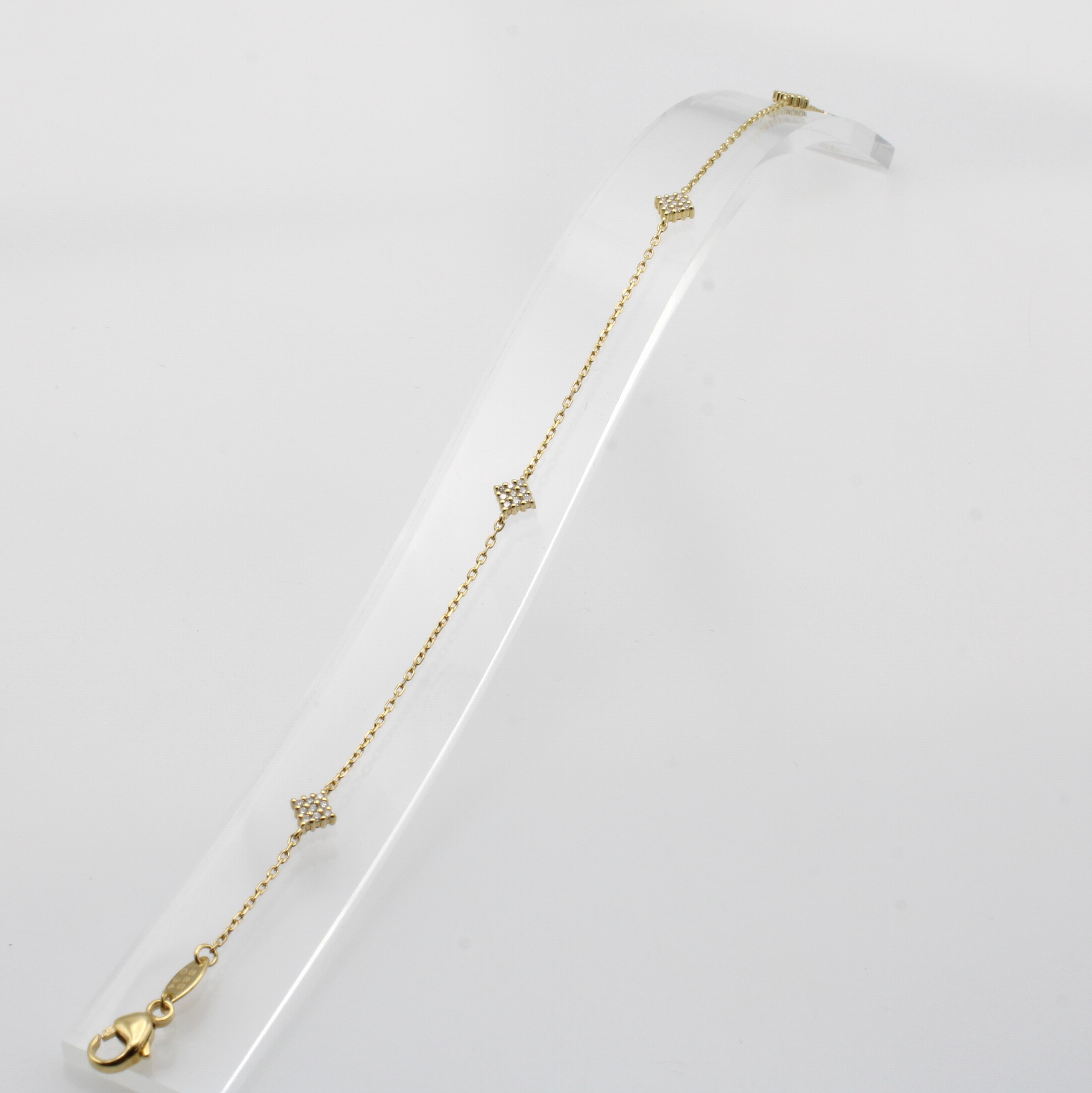 Image 27019736 - Armband mit Brillanten, GG 585/000, 4 rautenförm. Elemente beidseitig bes. mit Brill. ...