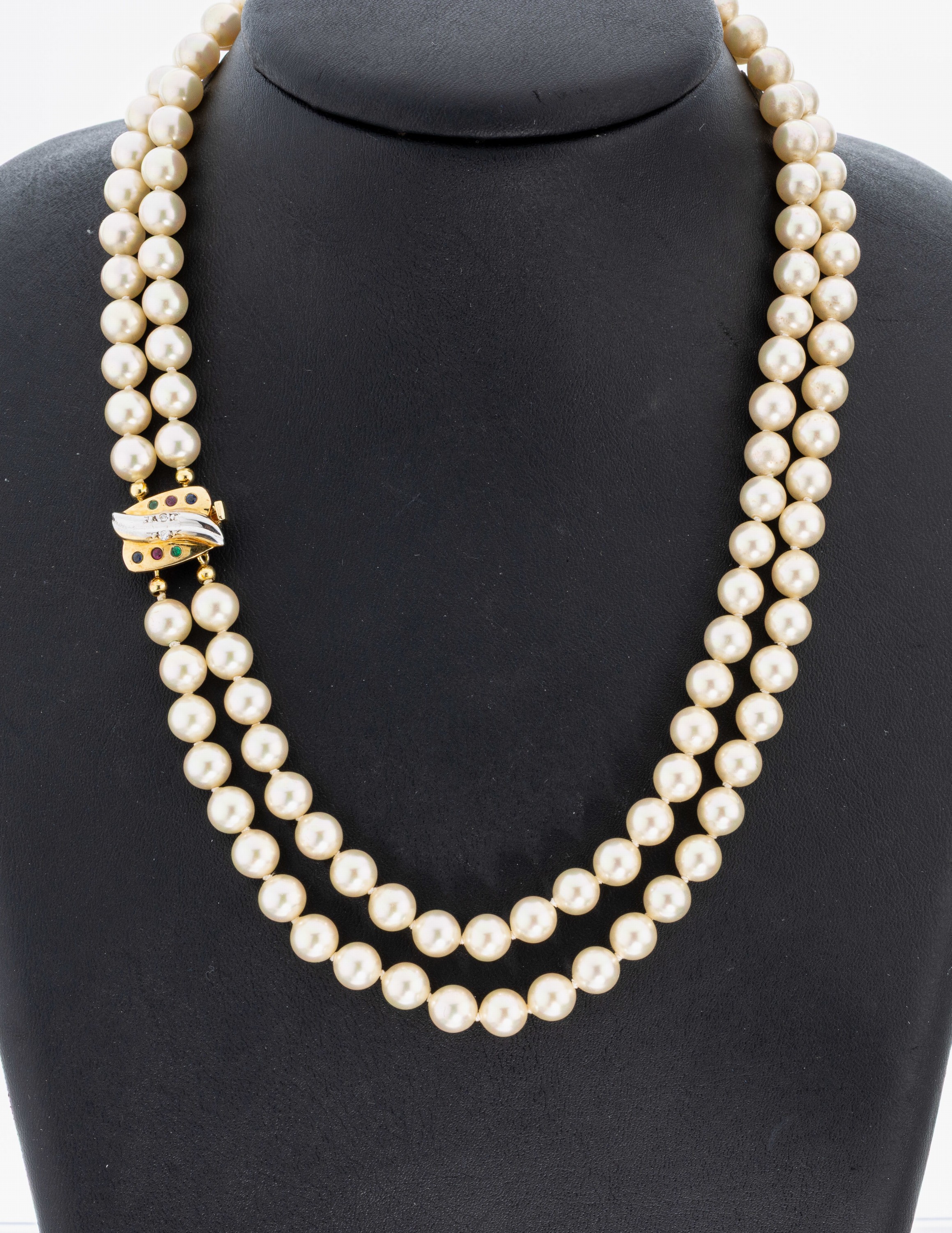 Image 27019739 - Perl-Collier mit 14 kt Gold Schmuckschließe, GG 585/000, 2-rhg. ...