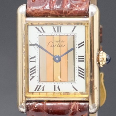27019723a - CARTIER Vermeil Armbanduhr Referenz 59005, Schweiz um 1990, quarz, verg. Geh. in 925er ...