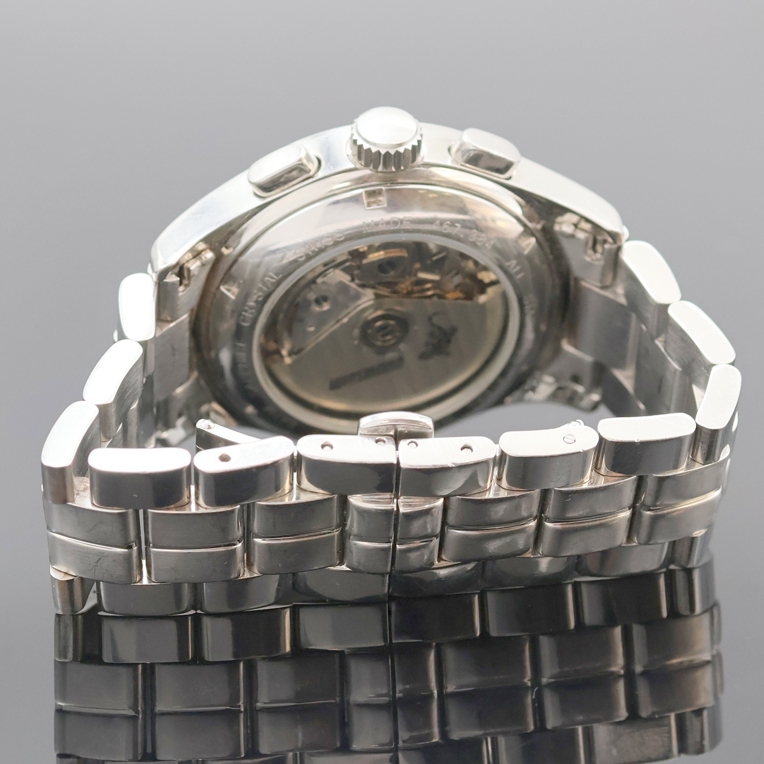 Detail c: WIESMANN Armbandchronograph in Edelstahl, Schweiz um 2005, Automatik, beids. vergl., Boden verschr., neutr. Stahlband m. dopp. Faltschl., Saphirglas, ...