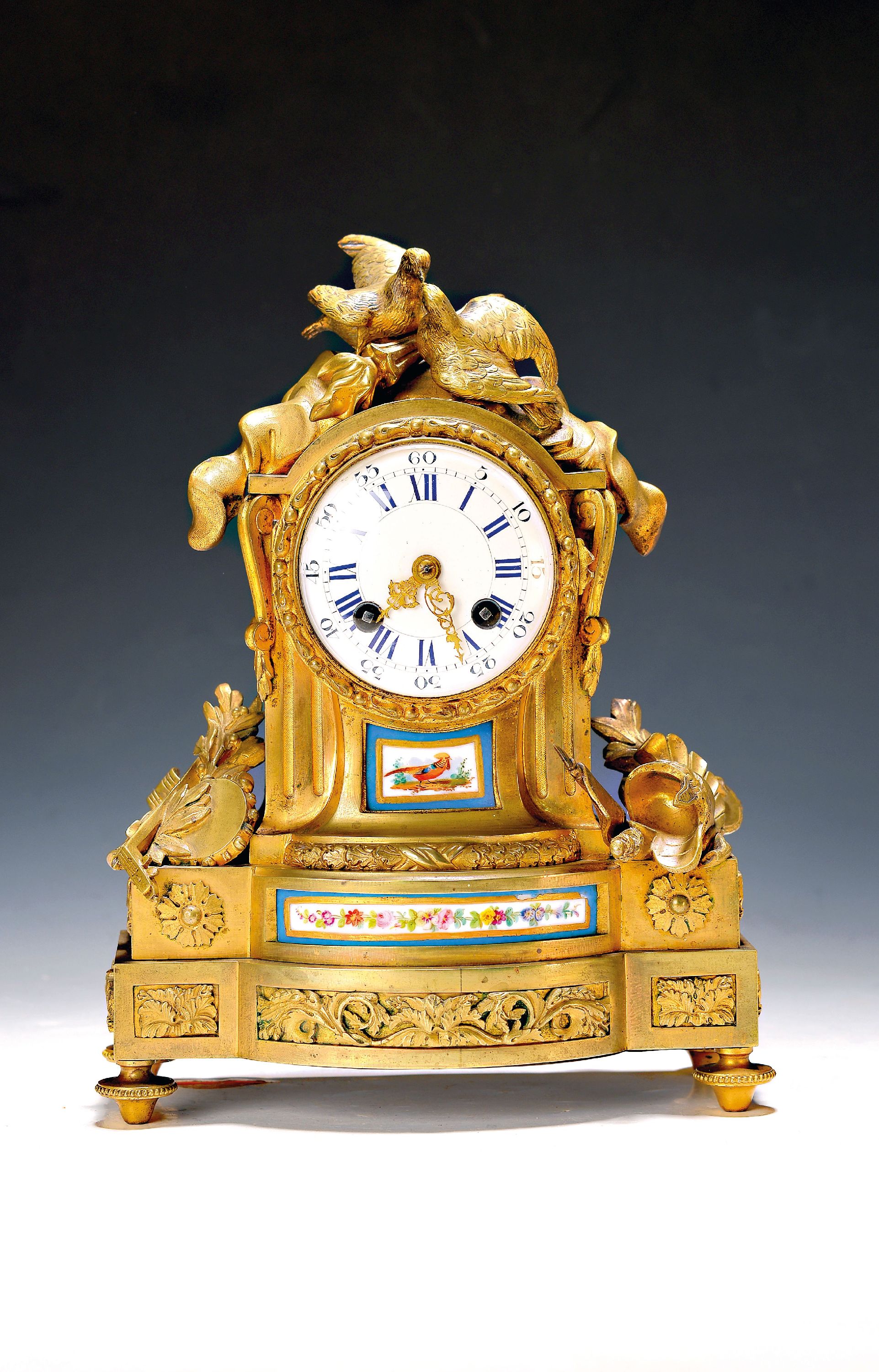 Image 27019842 - Pendule, Frankreich um 1880/1900, verziertes Bronzegehäuse mit Porzellaneinsätzen, ...