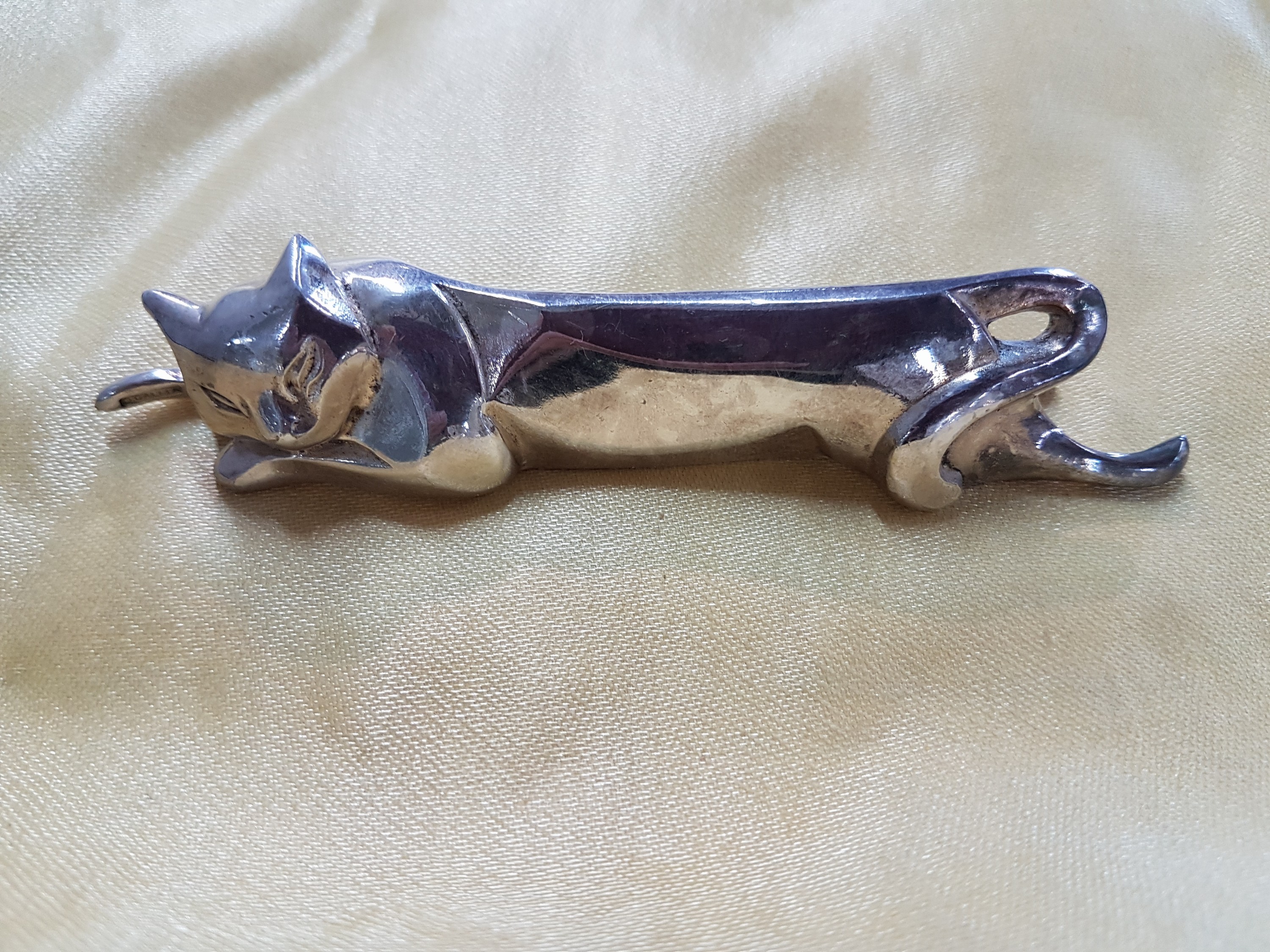 Detail f: 12 Messerbänkchen, Gallia, 20er Jahre, Metall versilbert, versch. Tiere, Art Deco, im orig. Etui, ca. 9-10 cm, l. Gebr.spuren