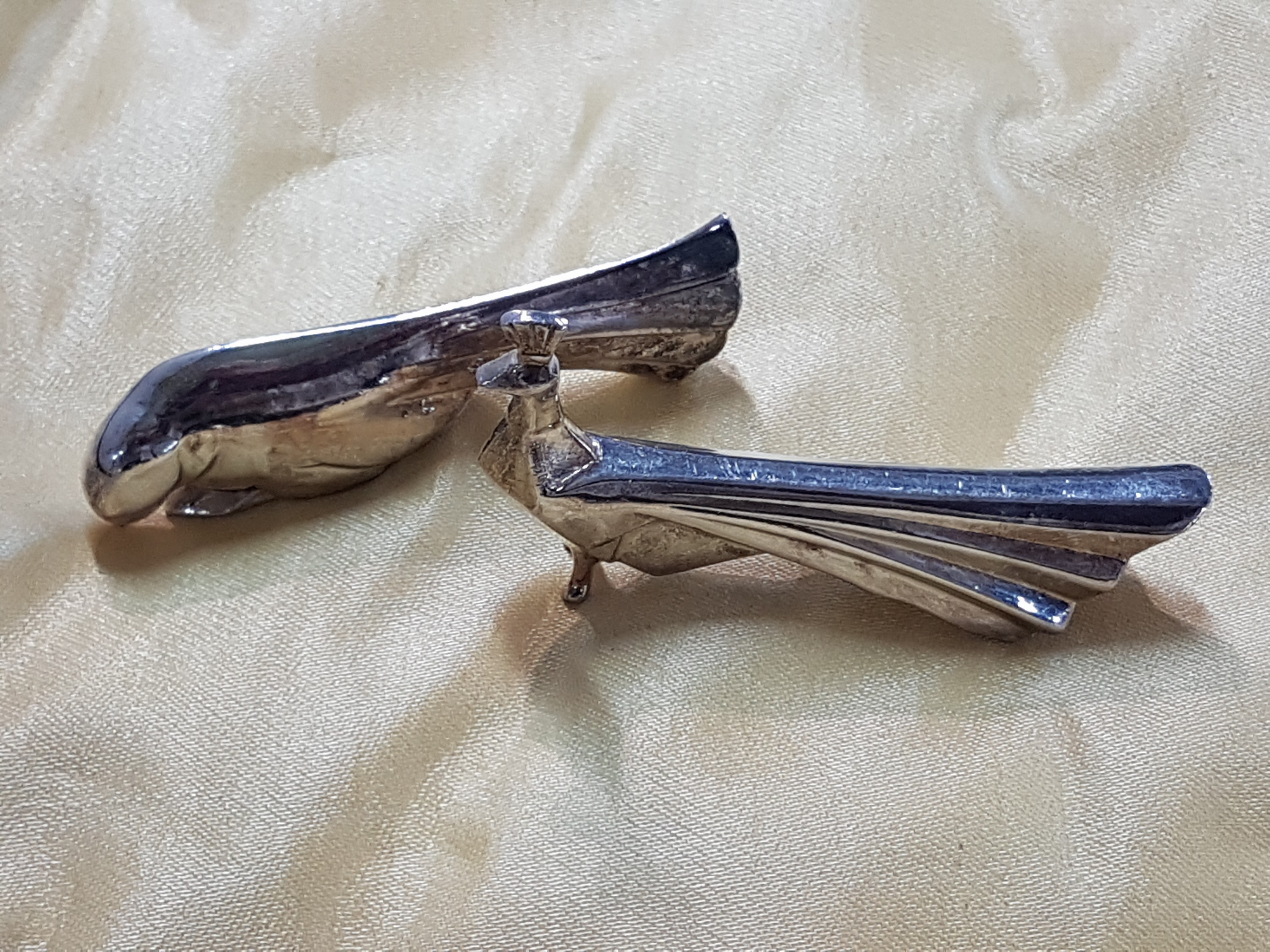 Detail k: 12 Messerbänkchen, Gallia, 20er Jahre, Metall versilbert, versch. Tiere, Art Deco, im orig. Etui, ca. 9-10 cm, l. Gebr.spuren