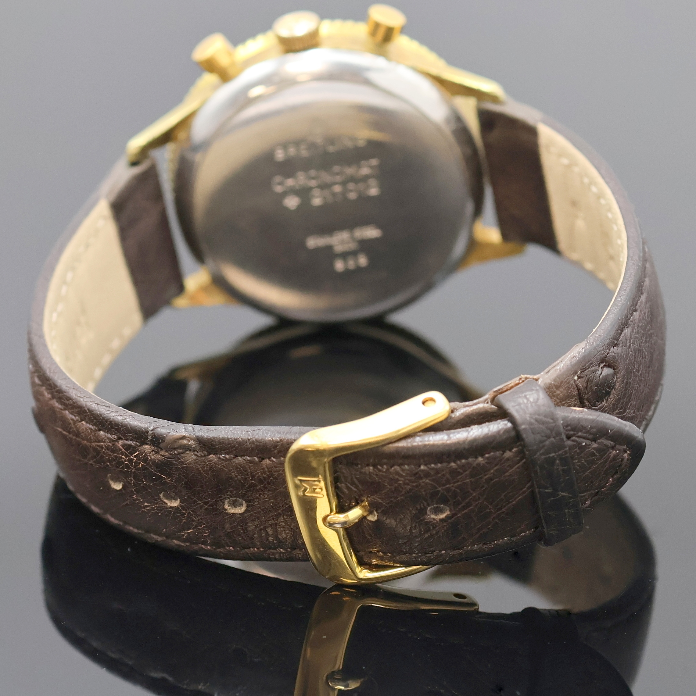 Detail c: BREITLING Chronomat seltene Herrenarmbanduhr mit Schaltradchronograph Referenz 808, Schweiz um 1966, Handaufzug, verg. Geh. teilw.korr., ...