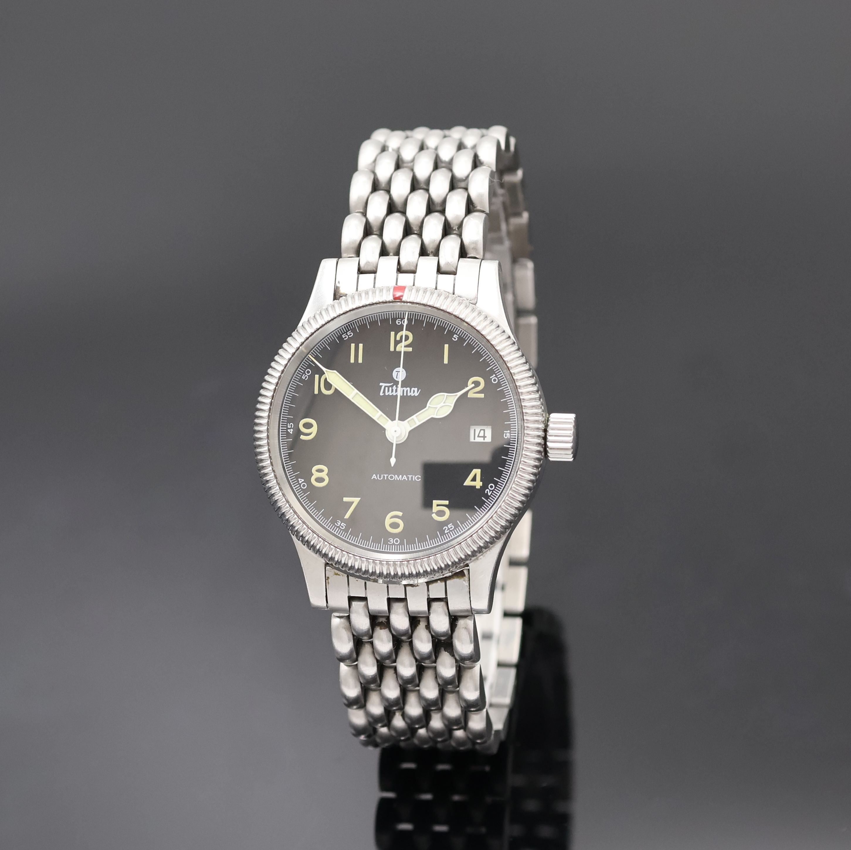 Image 27019871 - TUTIMA Armbanduhr in Stahl, Deutschland um 1995, Automatik, orig. Gliederband m. dopp. ...
