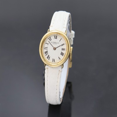 Image CHOPARD Damenarmbanduhr in GG 750/000, Schweiz um 1980, Handaufzug, ovales 2-tlg. Geh., ...