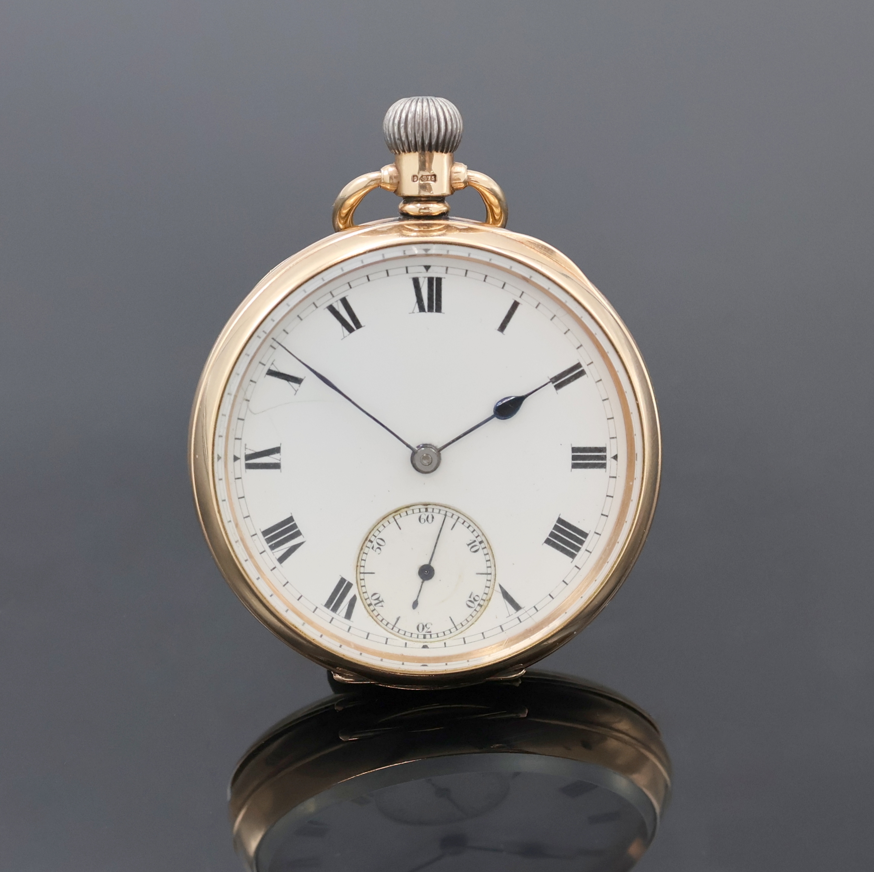 Image 27019959 - Offene Herrentaschenuhr in RG 375/000, Schweiz/England um 1919, Dennison Gehäuse, ...