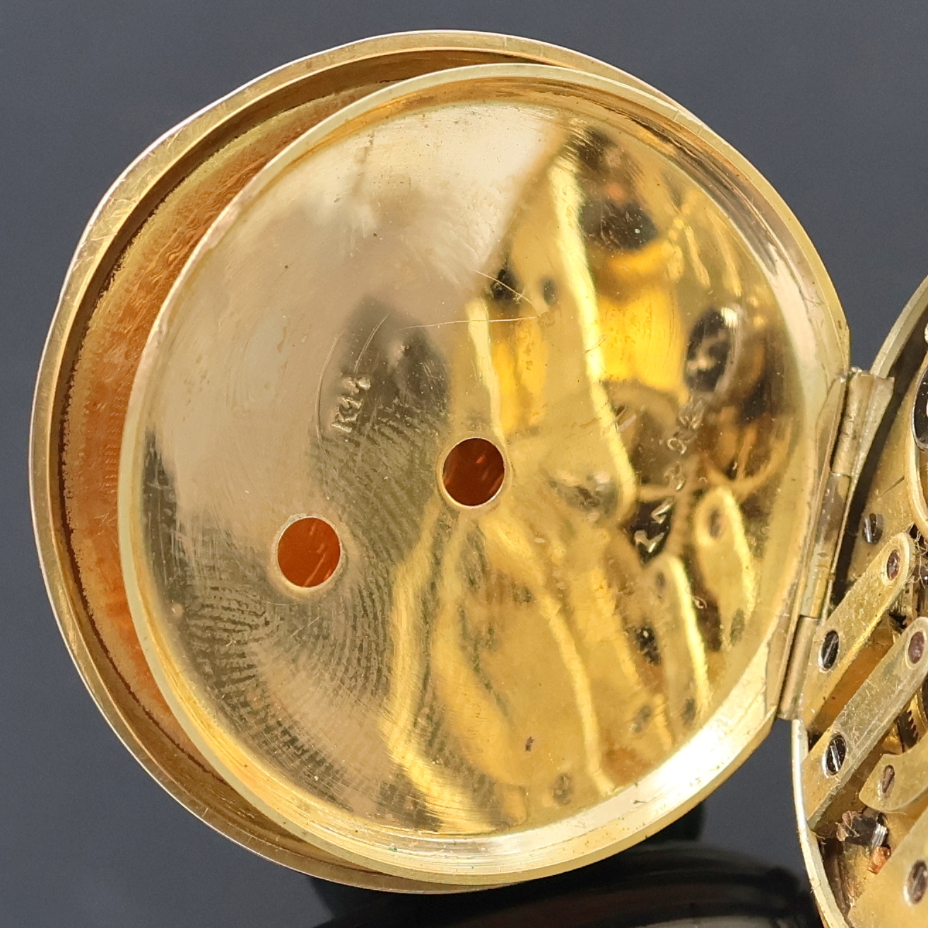 Detail f: VACHERON Geneve kleine Savonette Taschenuhr in RG 585/000, Schweiz um 1890, 3 Deckel- Goldgeh., Schlüsselaufzug, Sprung- u. Rückdeckel floral ...
