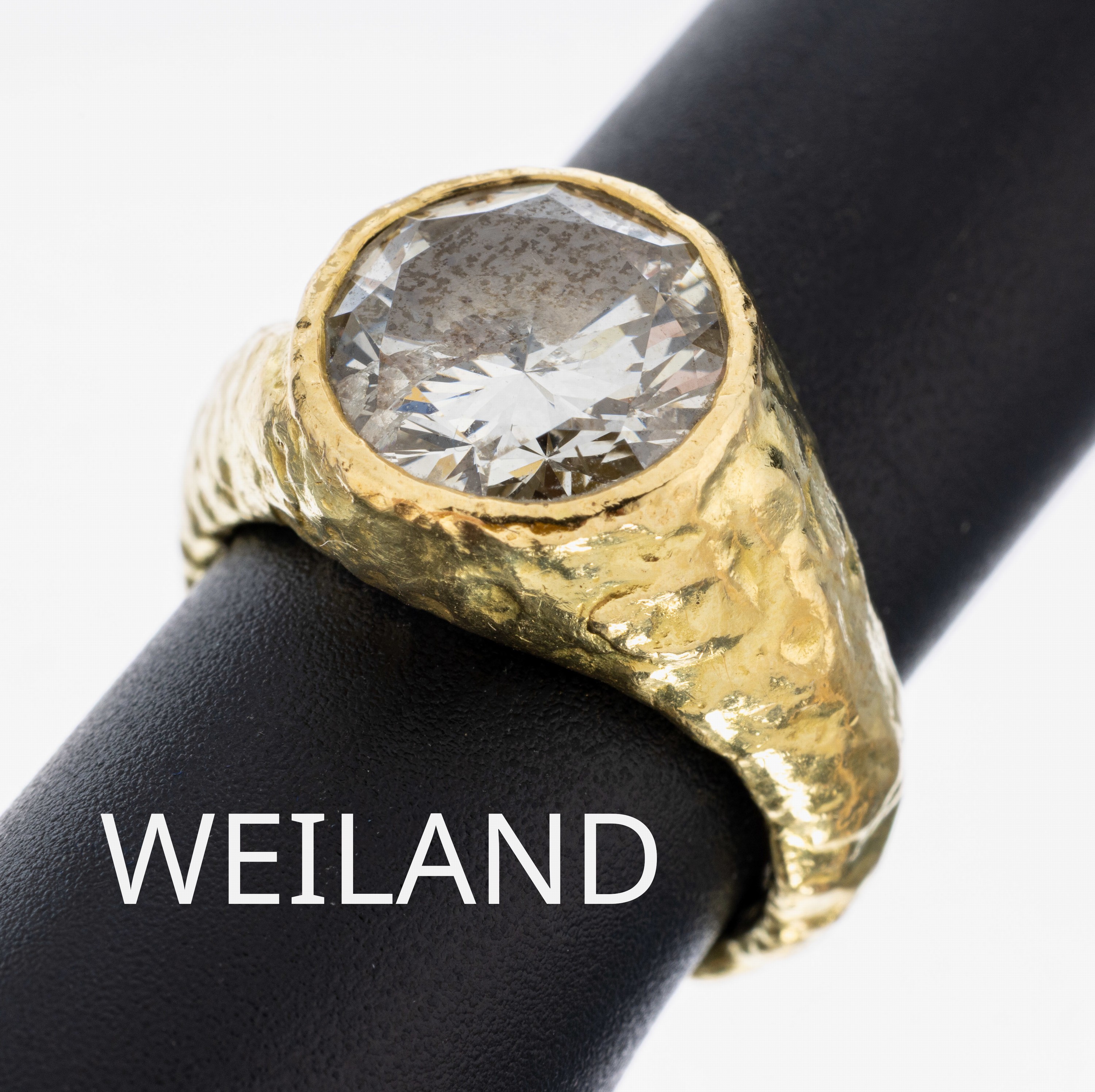 Image 27019978 - 18 kt Gold Brillant-Ring, GG 750/000, Brillant ca. 3.88 ct l. get. Weiß/p1, ...