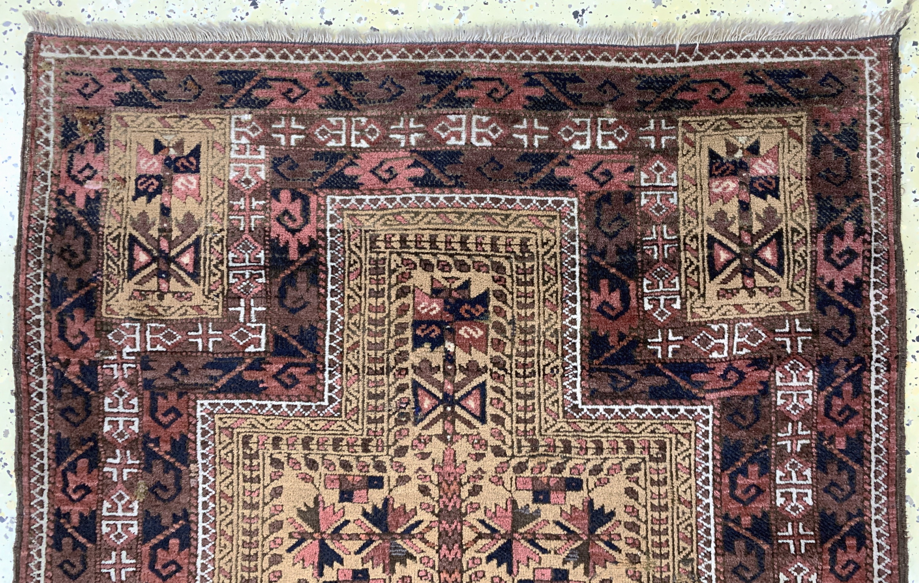 Detail a: Belutsch"Gebetsteppich", Persien, Anfang 20.Jhd, Wolle auf Wolle, ca. 140 x 95 cm, EHZ:2