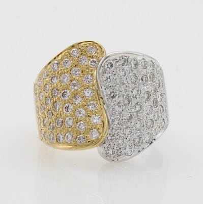 Image Ring mit Brillanten, GG/WG 750/000, Brill. zus. ca. 1.39 ct feines Weiß/vs, l. ...