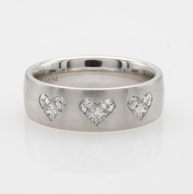 Image Ring mit Diamanten ´invisible setting´, WG 750/000, z.T. matt., Diam. zus. ca. 0.54 ct ...