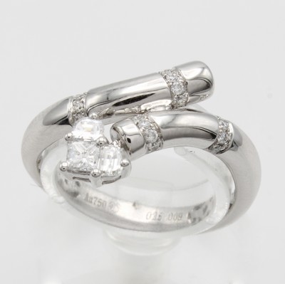 27019954a - Ring mit Diamanten und Brillanten ´invisible setting´, WG 750/000, Diam. u. Brill. zus. ...