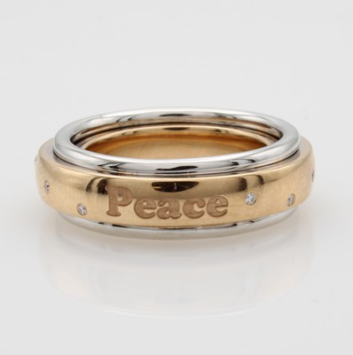 Image Ring mit Brillanten, WG/RG 750/000, Mittel- schiene drehbar, Brill. zus. ca. 0,07 ct ...