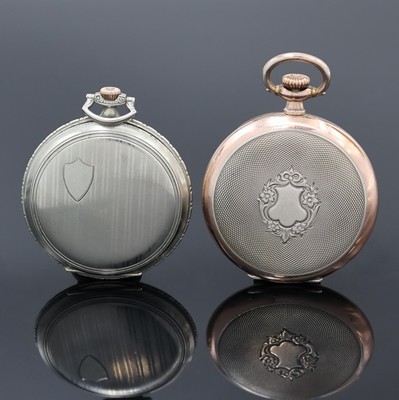 27019958c - OMEGA 2 offene Taschenuhren in Silber, Schweiz um 1920/1930, Gehäuse dell., 1x guill. ...