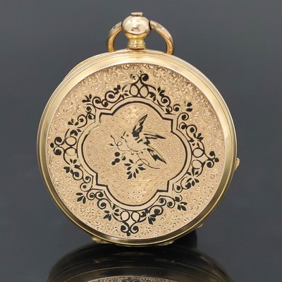 27019961a - VACHERON Geneve kleine Savonette Taschenuhr in RG 585/000, Schweiz um 1890, 3 Deckel- ...