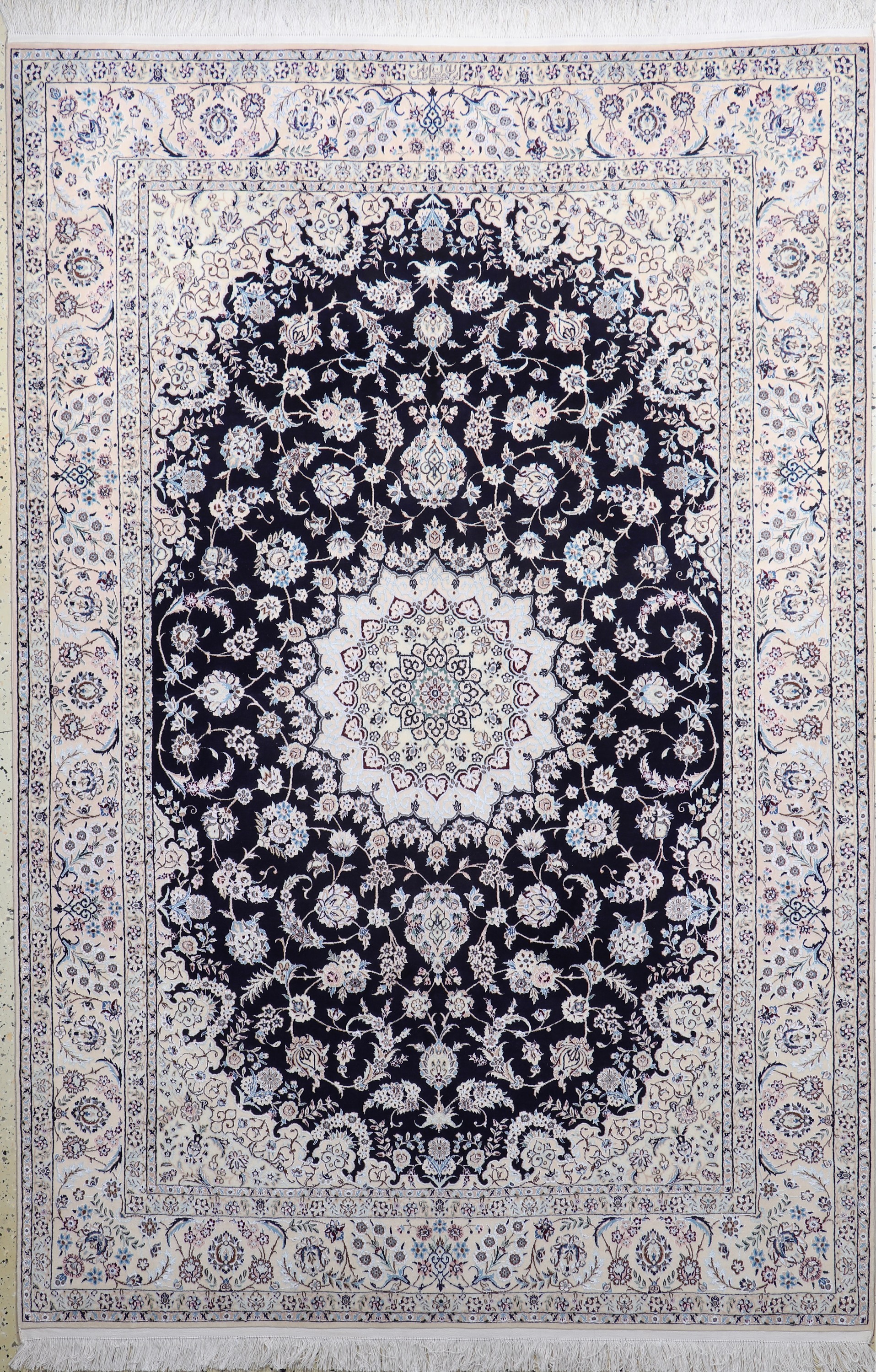 Image 27020109 - Nain fein Persien, signiert´Habibian´, Neu,Korkwolle mit Seide, ca. 240 x 161 cm, ca. ...