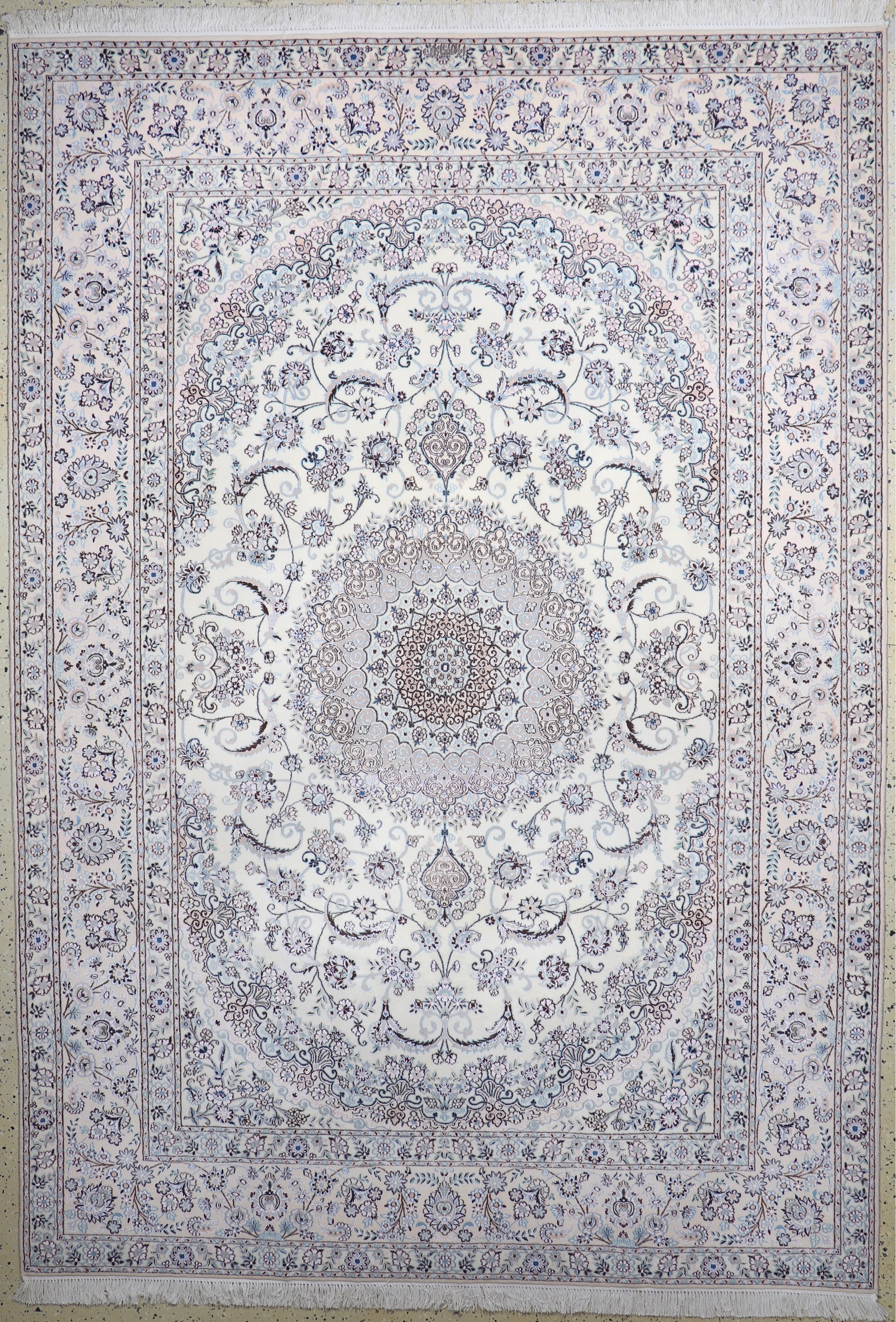 Image 27020140 - Nain fein Persien, signiert´Habibian´, Neu,Korkwolle mit Seide, ca. 302 x 210 cm, ca. ...