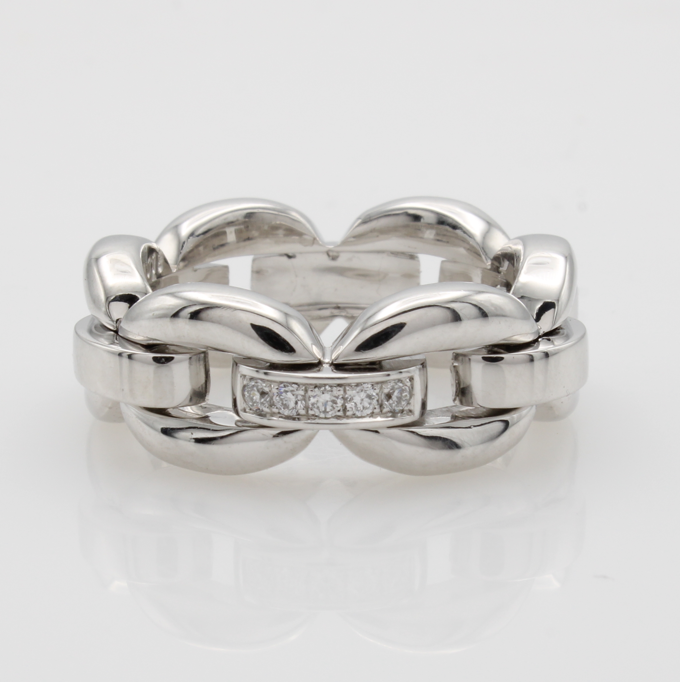 Image 27020171 - Ring mit Brillanten, WG 750/000, Gliederoptik, Brill. zus. ca. 0.08 ct feines Weiß/vs, ...