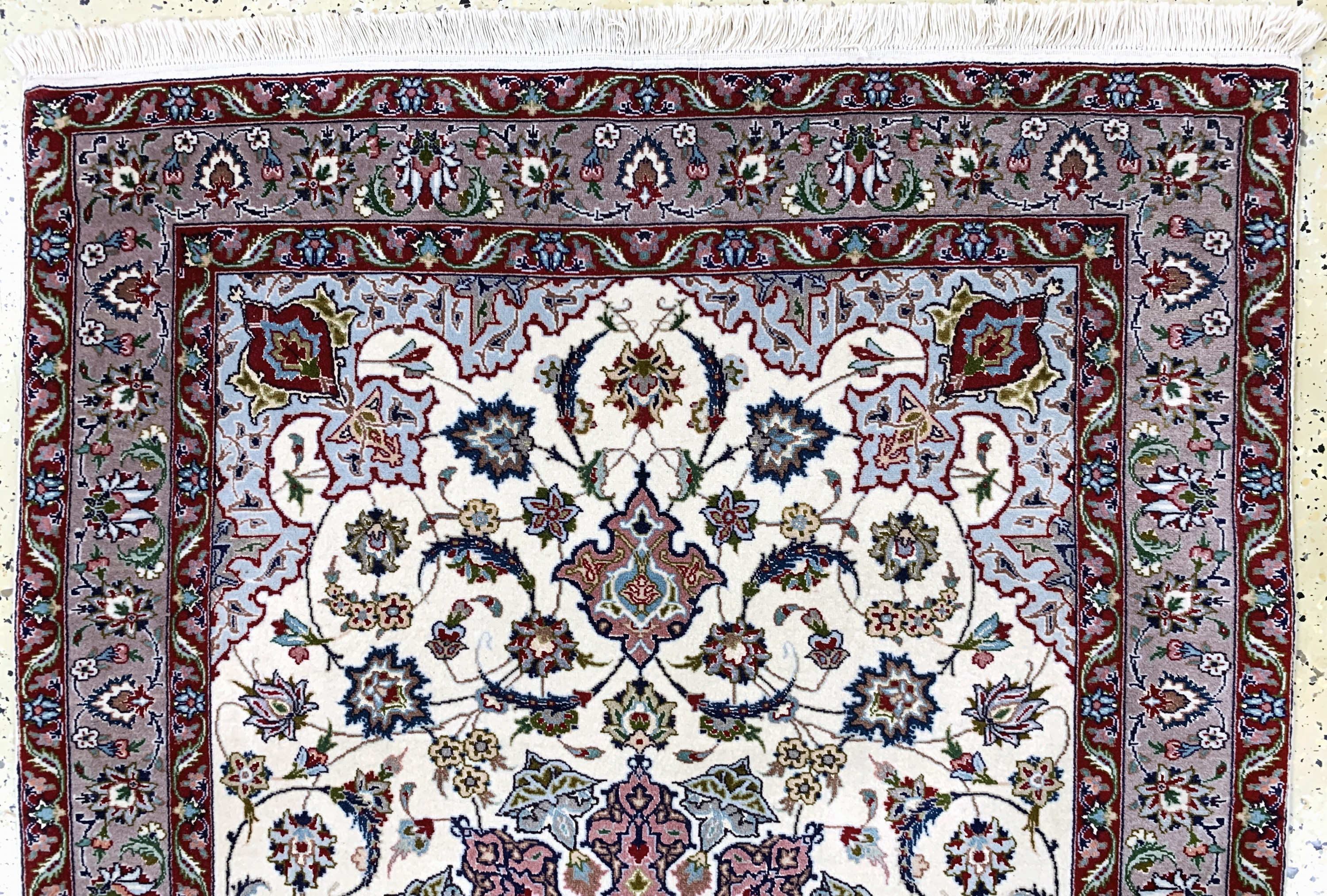 Detail a: Täbriz fein(50 Raj), Persien, Ende 20.Jhd Korkwolle mit Seide, ca. 155 x 105 cm, ca. 500.000 Kn/qm, EHZ: 2