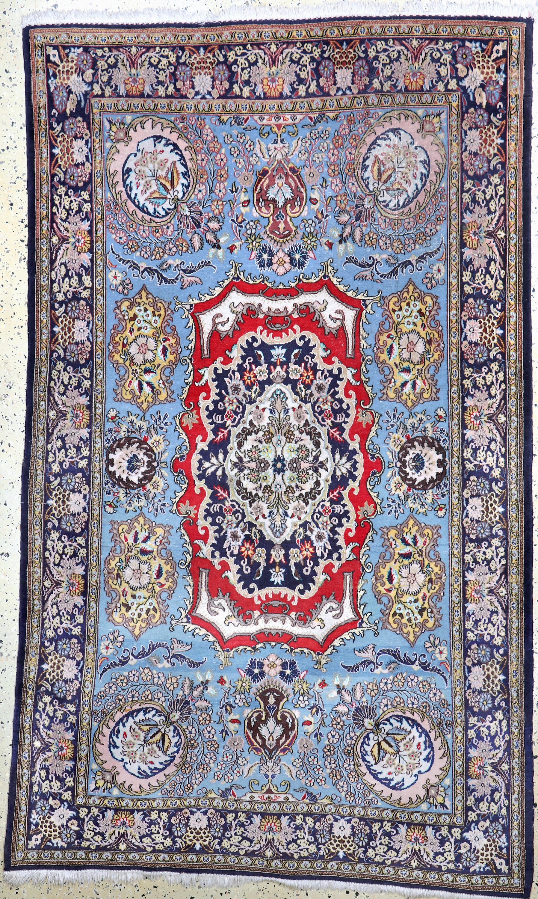 Ghom alt, Persien, Mitte 20.Jhd, Wolle mir Seide, ca. 222 x 130 cm, EHZ: 3