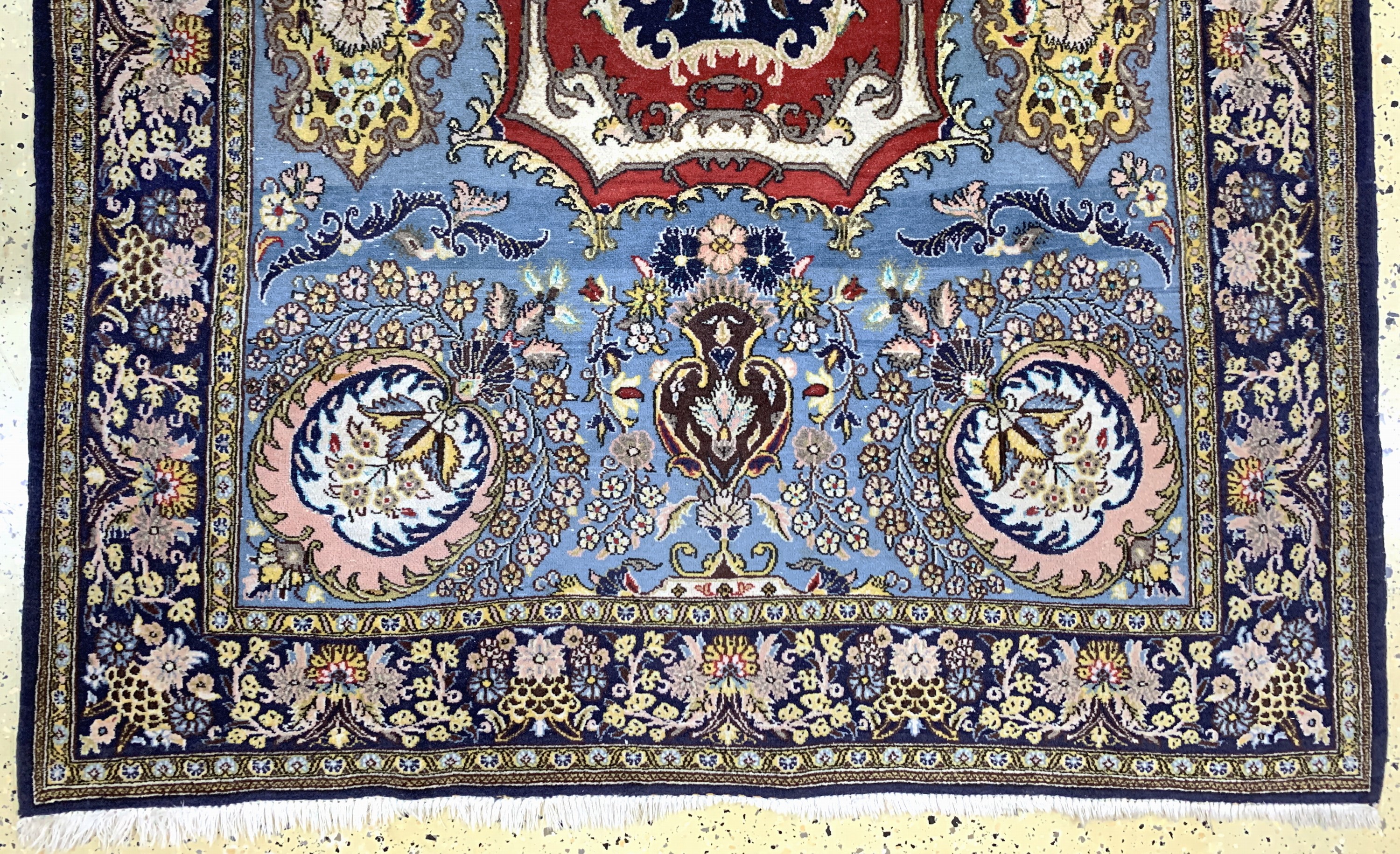 Detail c: Ghom alt, Persien, Mitte 20.Jhd, Wolle mir Seide, ca. 222 x 130 cm, EHZ: 3