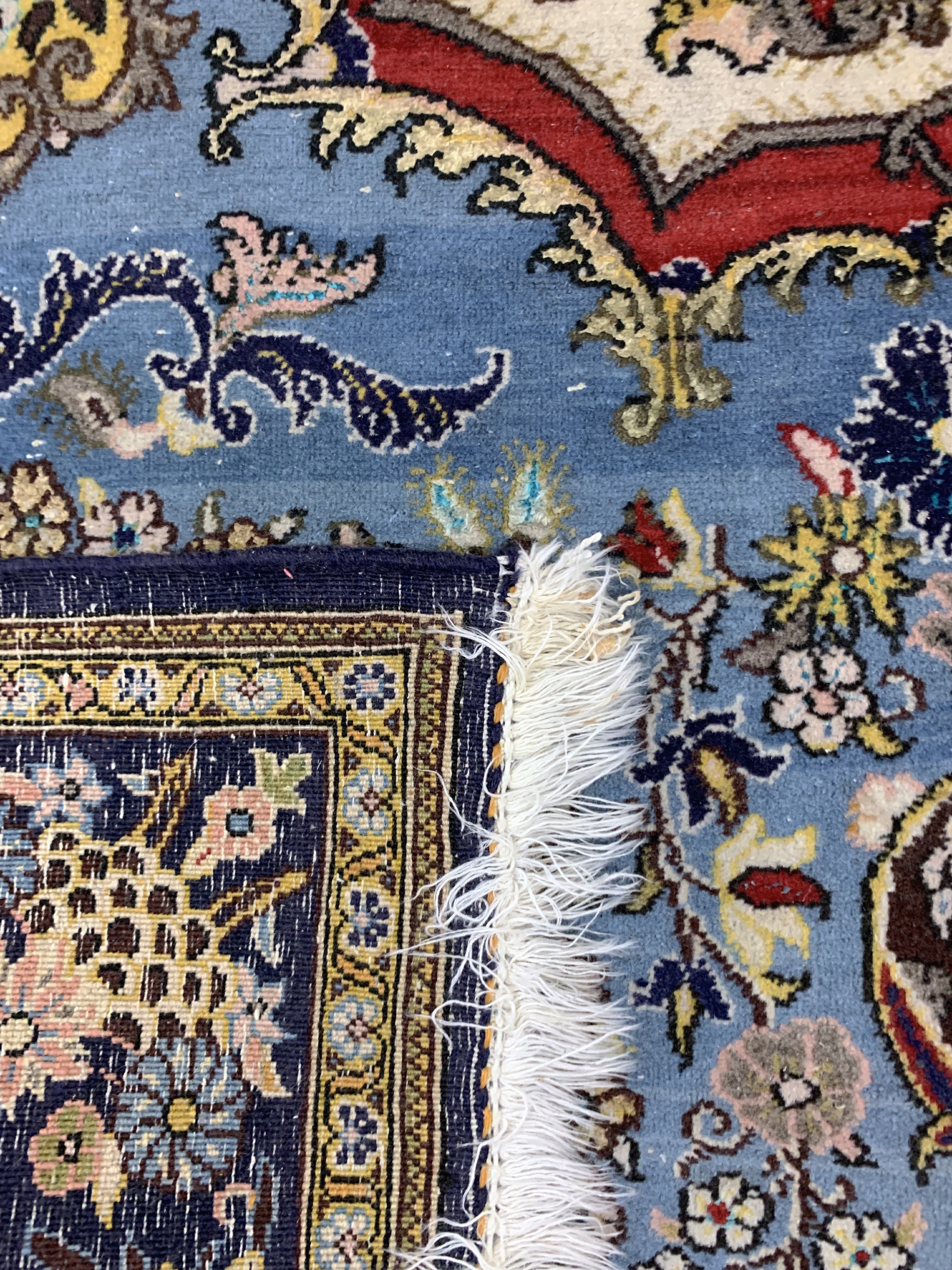 Detail e: Ghom alt, Persien, Mitte 20.Jhd, Wolle mir Seide, ca. 222 x 130 cm, EHZ: 3