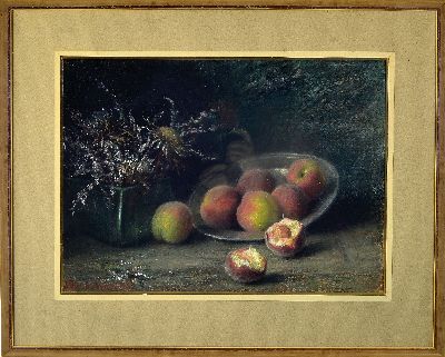 27020169k - Marie Elisabeth Moritz-Lübben, 1860 Lübben-1925, , Stillleben mit Pfirsischen, Pastell, ...