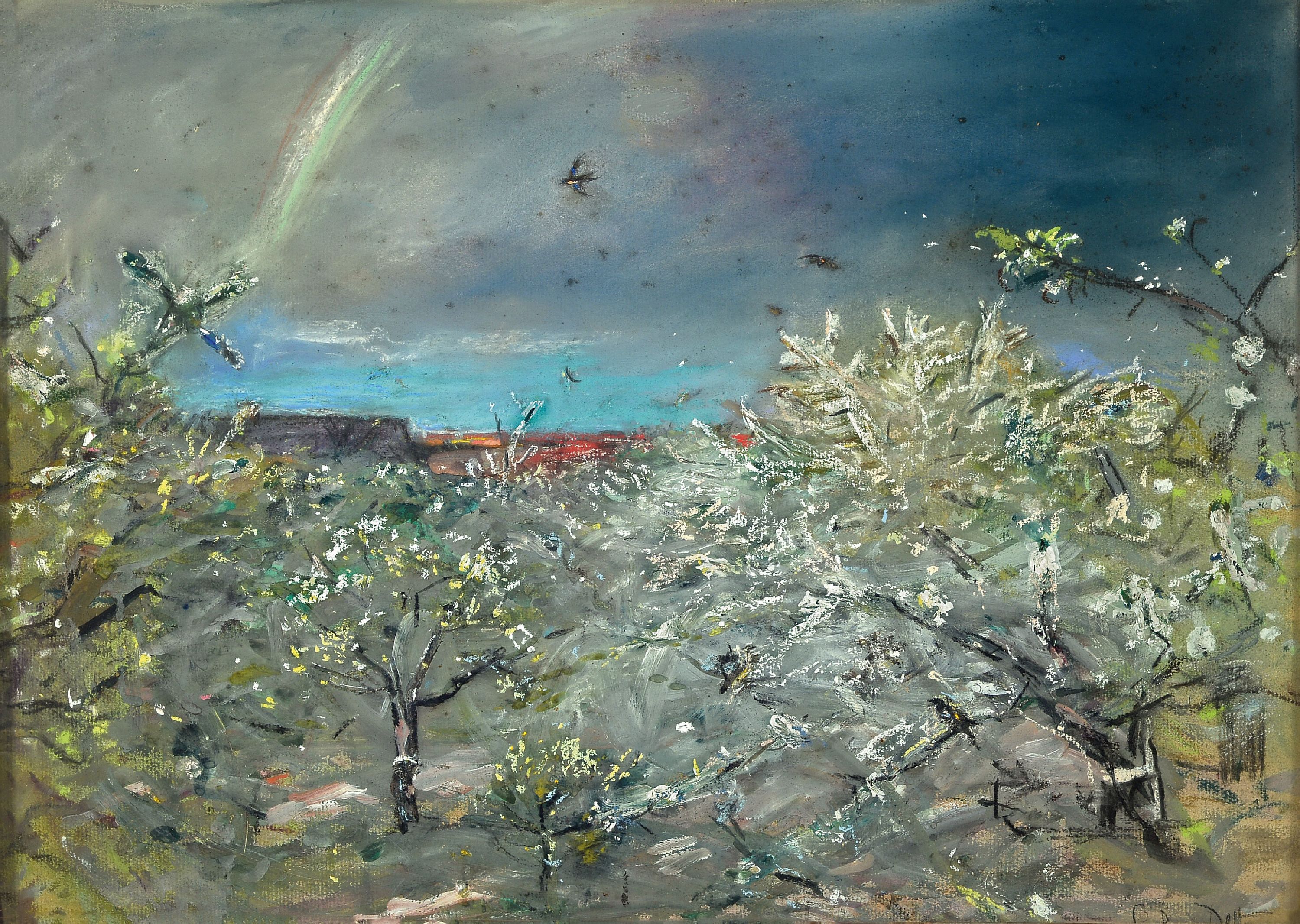 Image 27020207 - Ludwig Dettmann, 1865 Adelby-1944 Berlin, Frühlingslandschaft mit blühenden ...