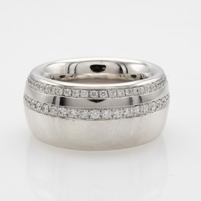 Image Ring mit Brillanten, WG 750/000, Brill. in 2 Reihen gef. zus. ca. 0.95 ct feines ...