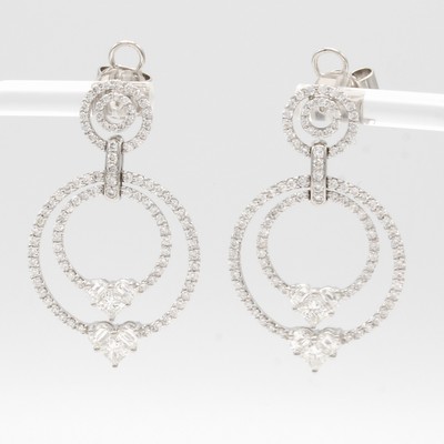 Image Paar Ohrstecker mit Diamanten und Brillanten ´invisible setting´, WG 750/000, Diam. u. ...