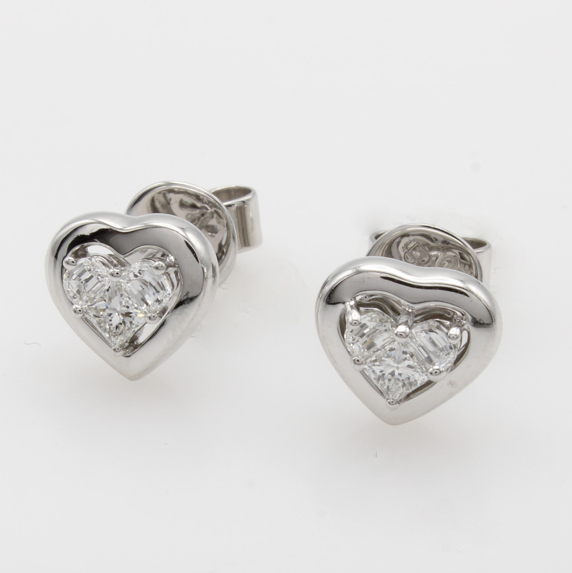 Image 27020389 - Paar Ohrstecker mit Diamanten und Brillanten ´invisible setting´, WG 750/000, Diam. u. ...