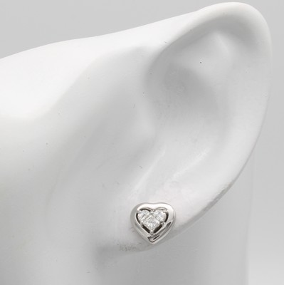 27020389a - Paar Ohrstecker mit Diamanten und Brillanten ´invisible setting´, WG 750/000, Diam. u. ...