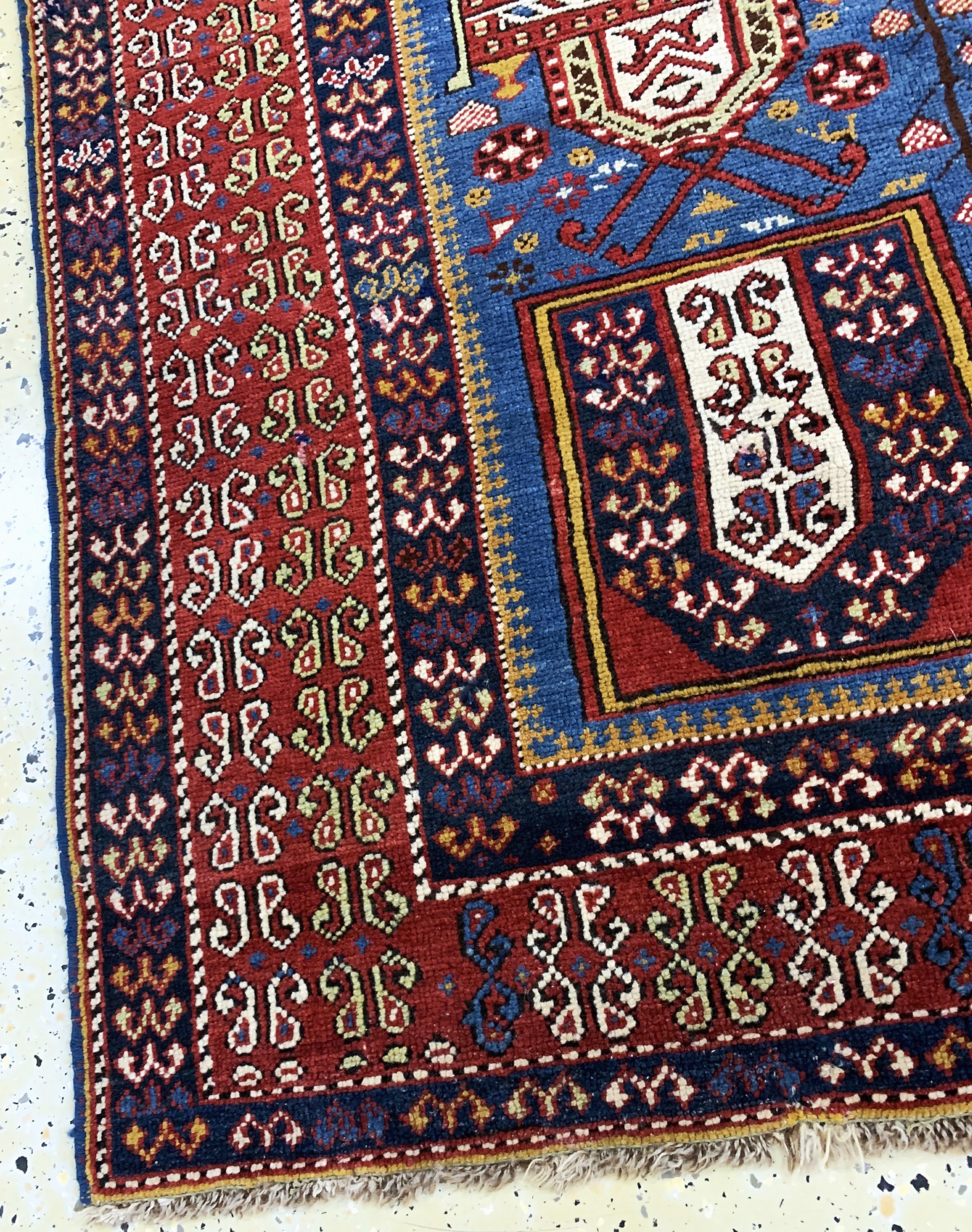 Detail f: "Tachte"Schirwan antik, Kaukasus, um 1900, Wolle auf Wolle, ca. 170 x 132 cm, EHZ: 2, (minimale Restaurierungen)