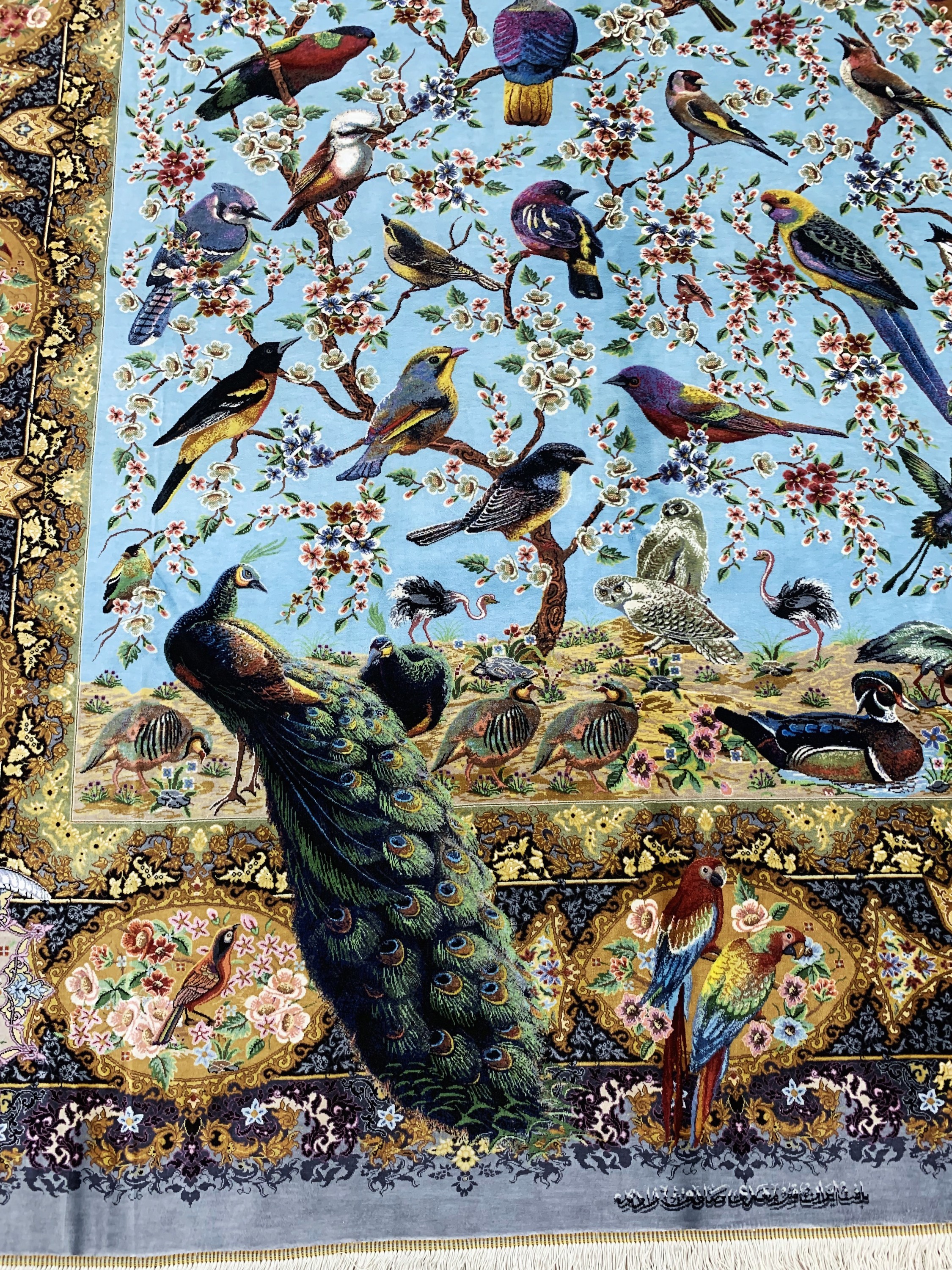 Detail c: Ghom Seide Sehr fein Persien, signiert"Mehdi Sadeghzadeh", Ende 20.Jhd, reine Naturseide, ca. 300 x 208 cm, ca. 1,0 Mio. Kn/qm, ...