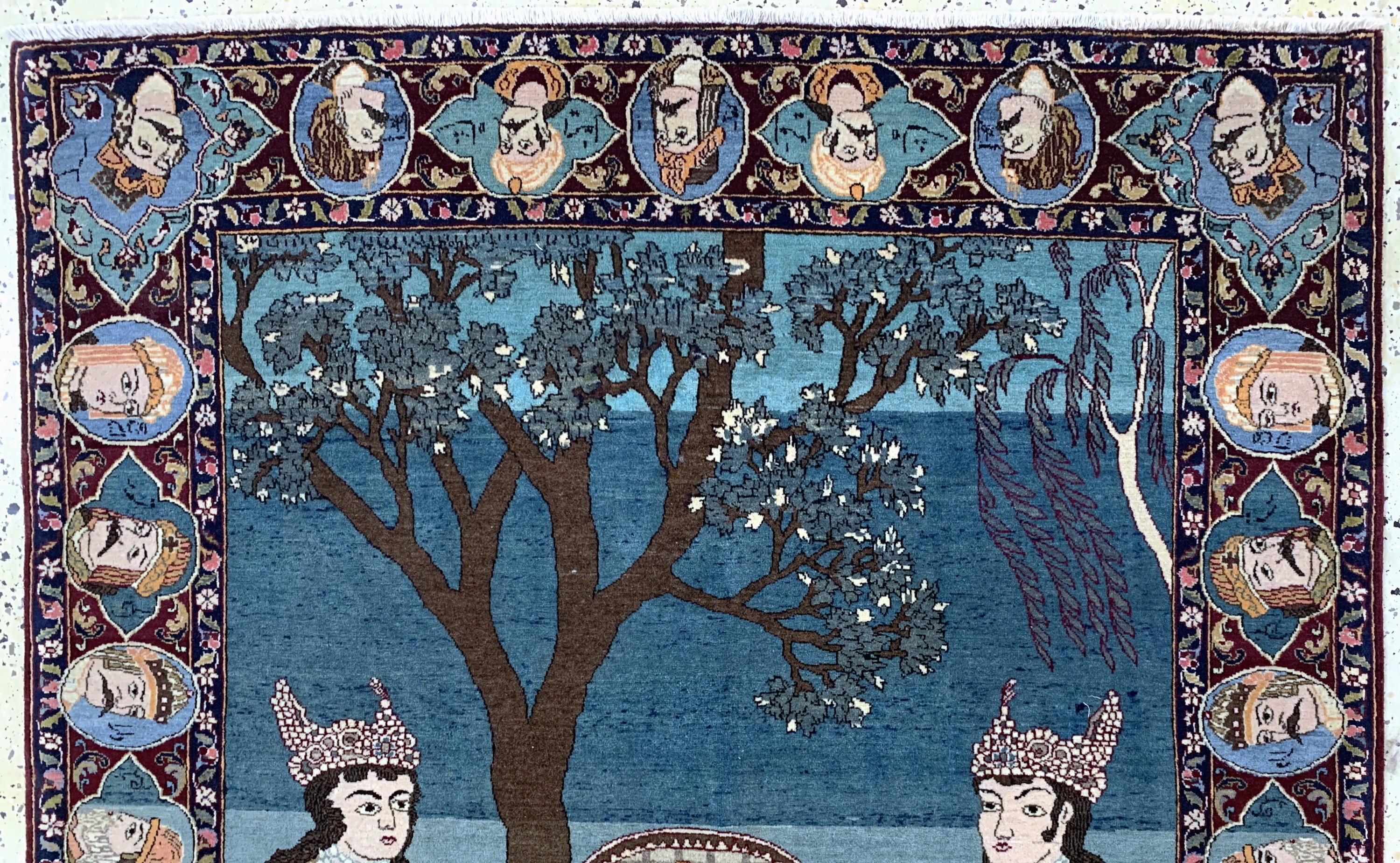 Detail a: Keschan"Maschahir"alt, Persien, Anfang 20.Jhd, Wolle auf Baumwolle, ca. 205 x 137 cm,gereinigt, EHZ:(nahezu neuwertig)