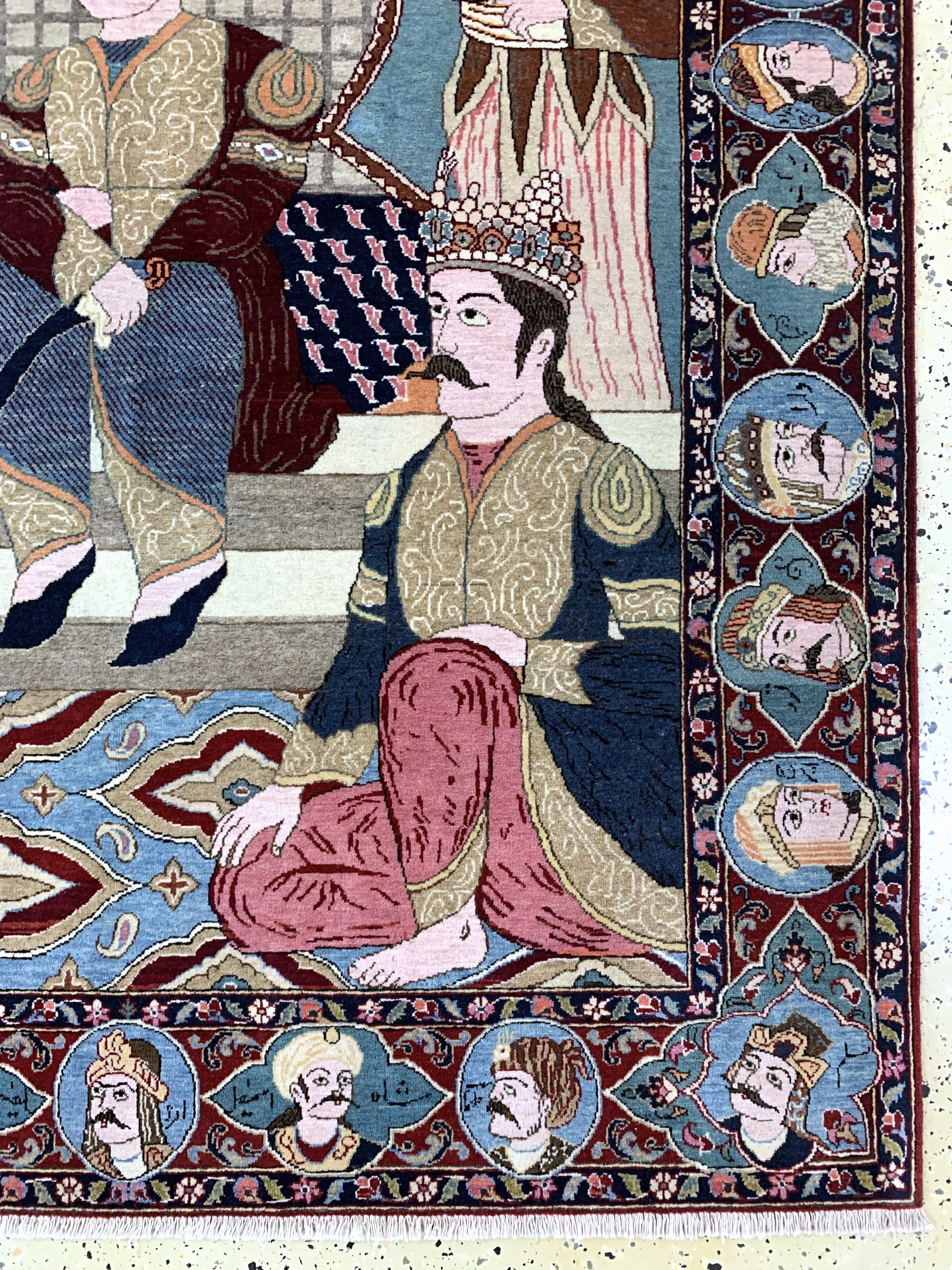 Detail b: Keschan"Maschahir"alt, Persien, Anfang 20.Jhd, Wolle auf Baumwolle, ca. 205 x 137 cm,gereinigt, EHZ:(nahezu neuwertig)
