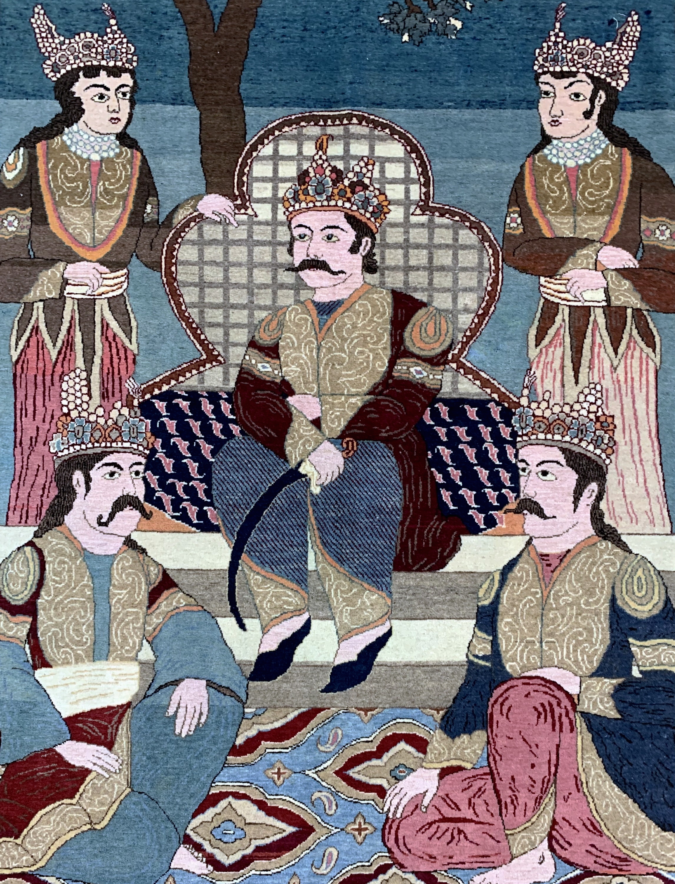 Detail d: Keschan"Maschahir"alt, Persien, Anfang 20.Jhd, Wolle auf Baumwolle, ca. 205 x 137 cm,gereinigt, EHZ:(nahezu neuwertig)