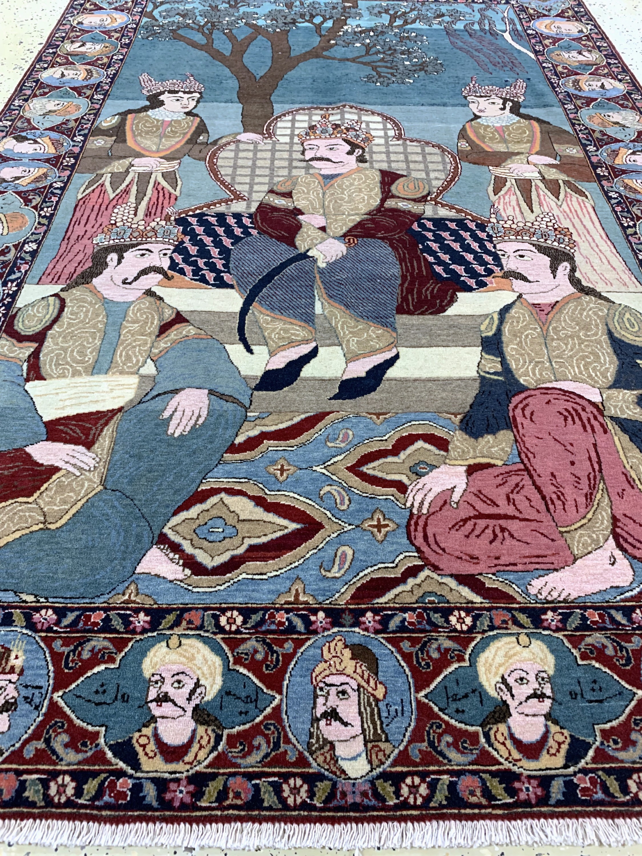 Detail e: Keschan"Maschahir"alt, Persien, Anfang 20.Jhd, Wolle auf Baumwolle, ca. 205 x 137 cm,gereinigt, EHZ:(nahezu neuwertig)