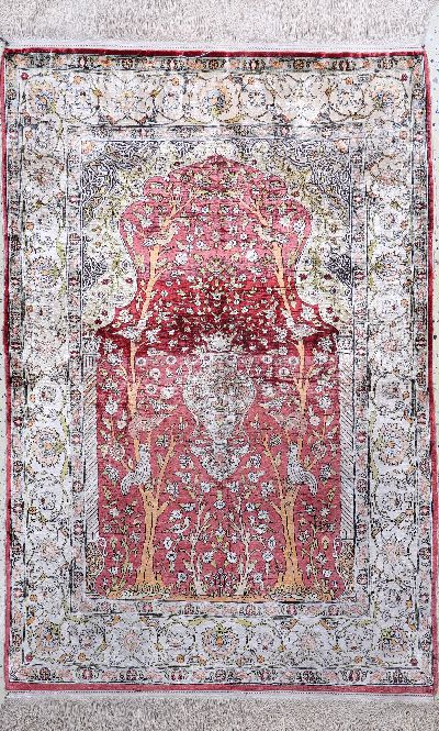 Image Hereke Seide fein signiert, Türkei, Anfang 20.Jhd, reine Naturseide´Metallbroschiert´, ...