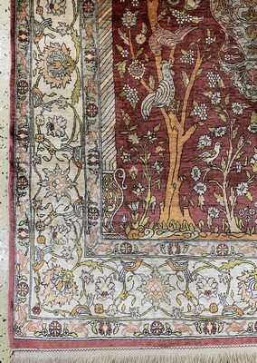 27020541d - Hereke Seide fein signiert, Türkei, Anfang 20.Jhd, reine Naturseide´Metallbroschiert´, ...