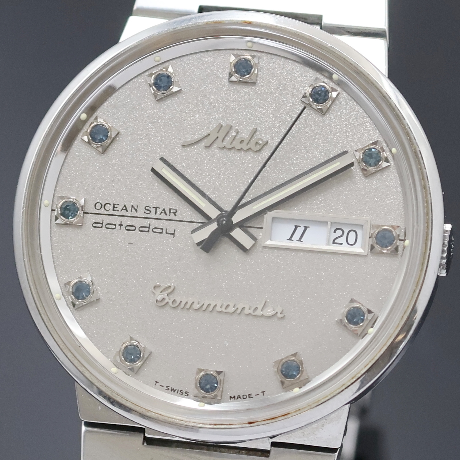 Detail a: MIDO Ocean Star datoday Commander Herrenarmbanduhr Referenz 8269, Schweiz um 1970, Automatik, Edelstahl Monocoque-Geh. inkl. Gliederband m. orig. ...