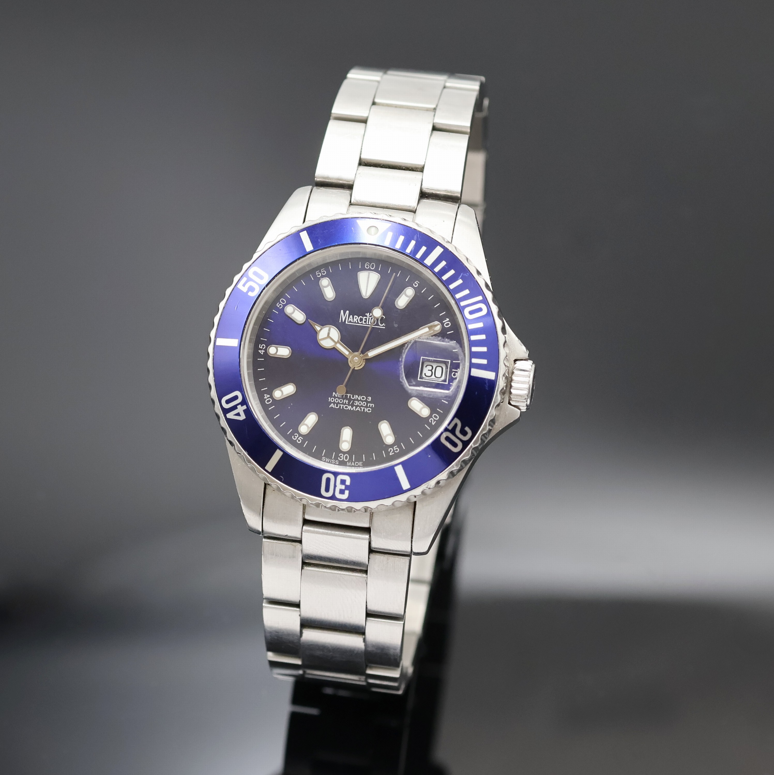 Image 27020653 - MARCELLO C Herrenarmbanduhr Nettuno 3 Referenz 2007, Schweiz um 2010, Automatik, beids. ...