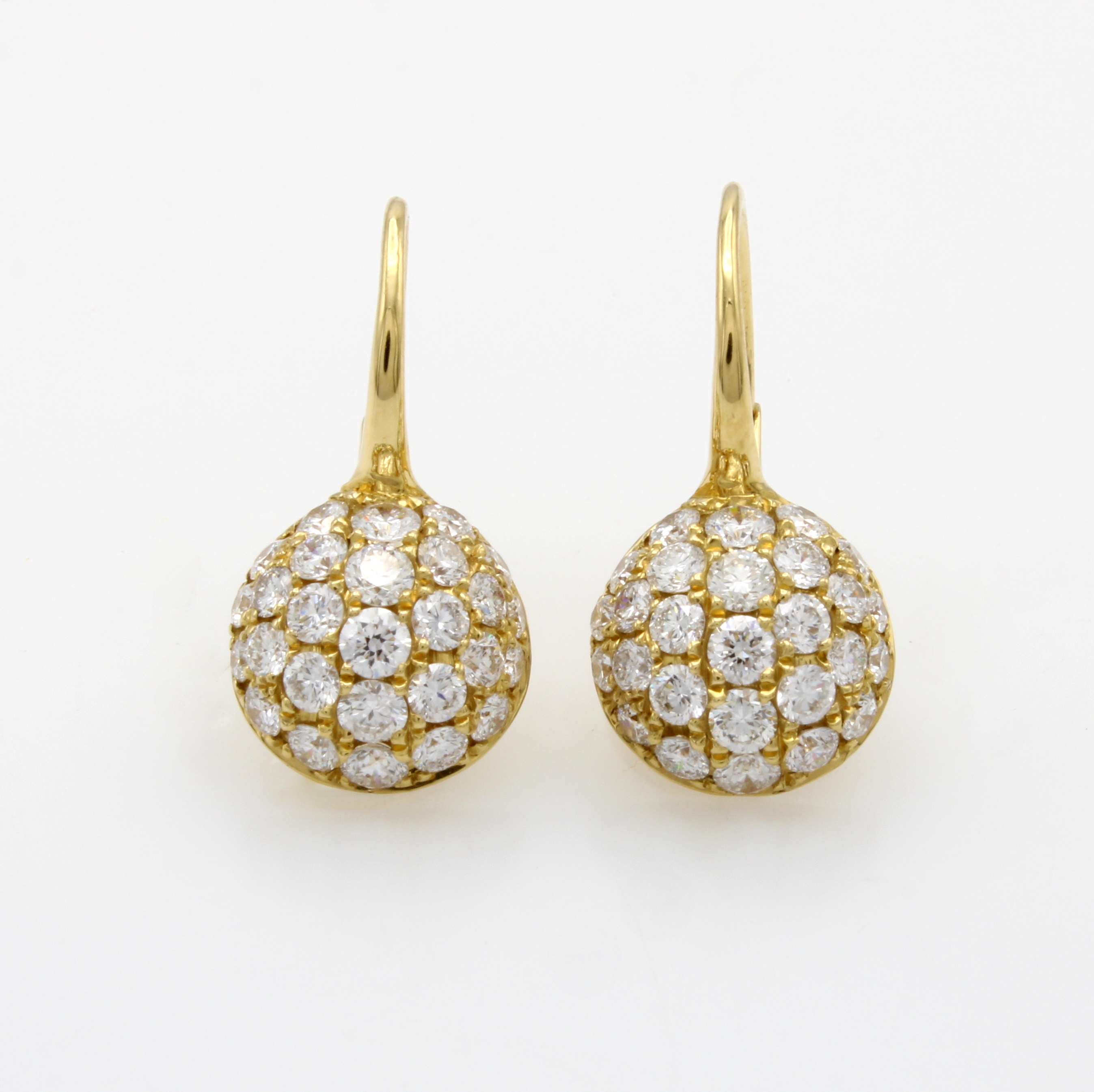 Image 27020655 - Paar Ohrbouttons mit Brillanten, GG 750/000, Halbkugeln bes. m. Brill. zus. ca. 1.49 ct ...