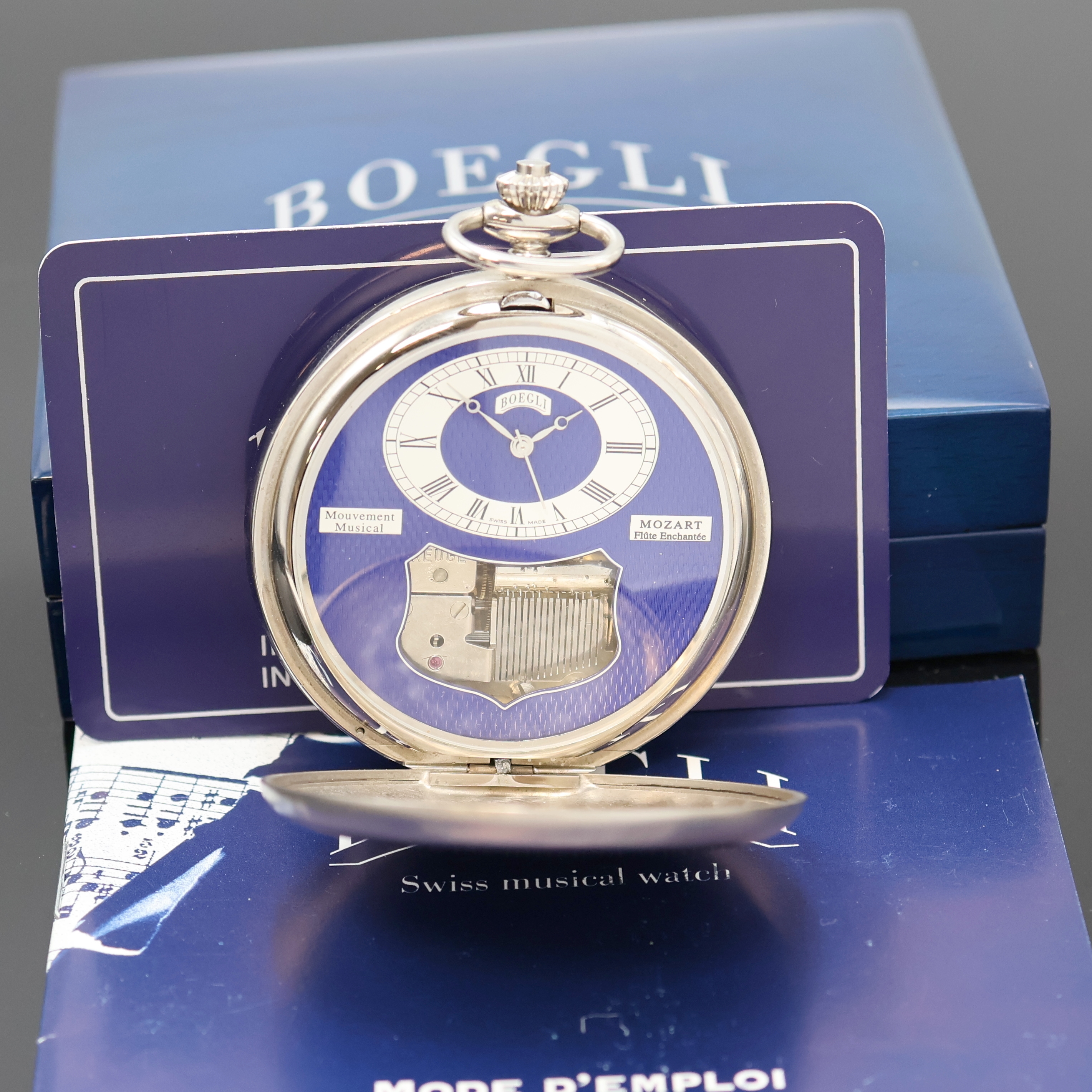 Image 27020665 - BOEGLI / REUGE Taschenuhr mit Spielwerk der Melodie die Zauberflöte von Mozart, Schweiz ...