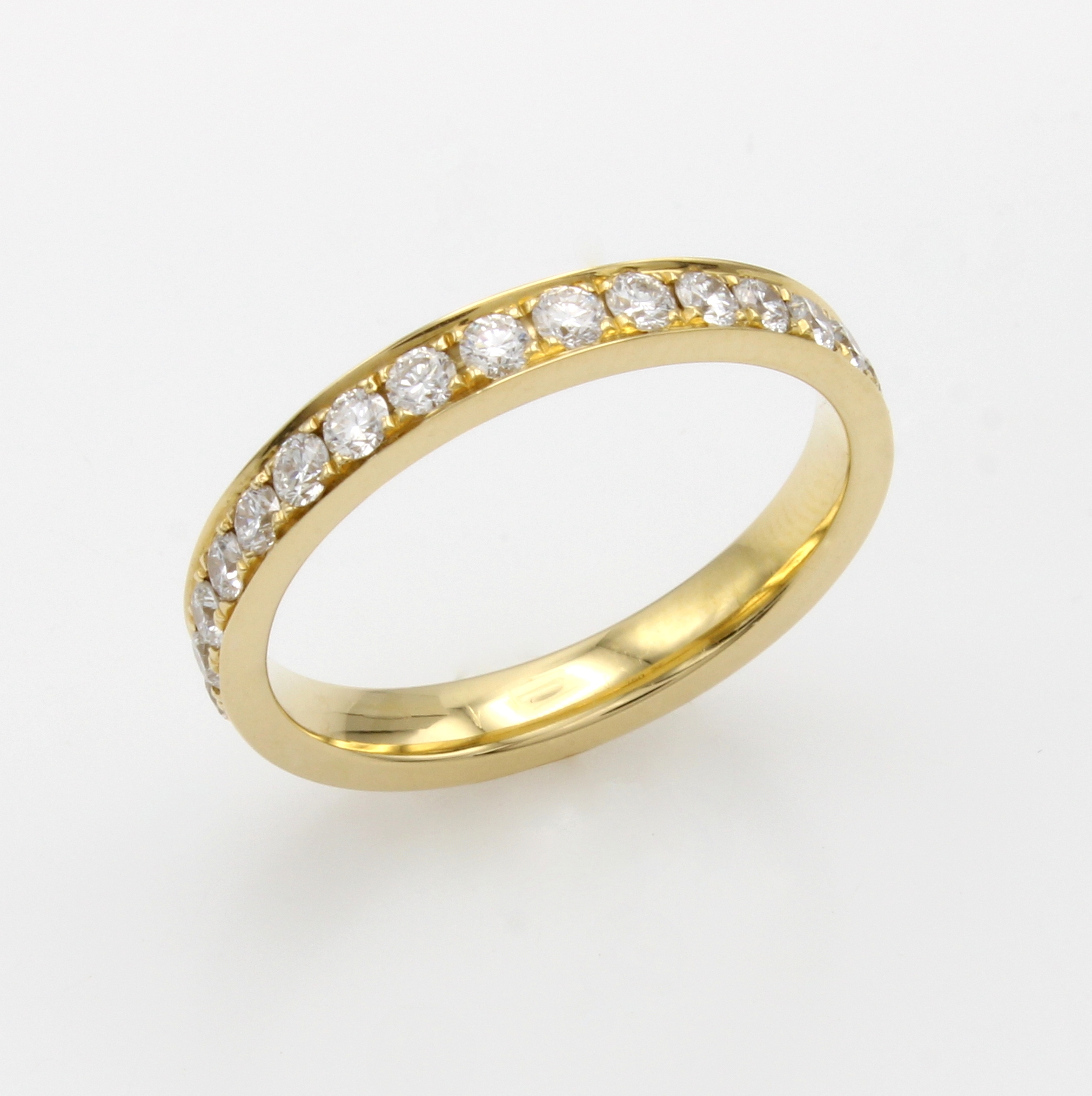 Image 27020666 - Memoryring mit Brillanten, GG 750/000, Schiene rundum bes. m. Brill. zus. ca. 0.98 ct ...